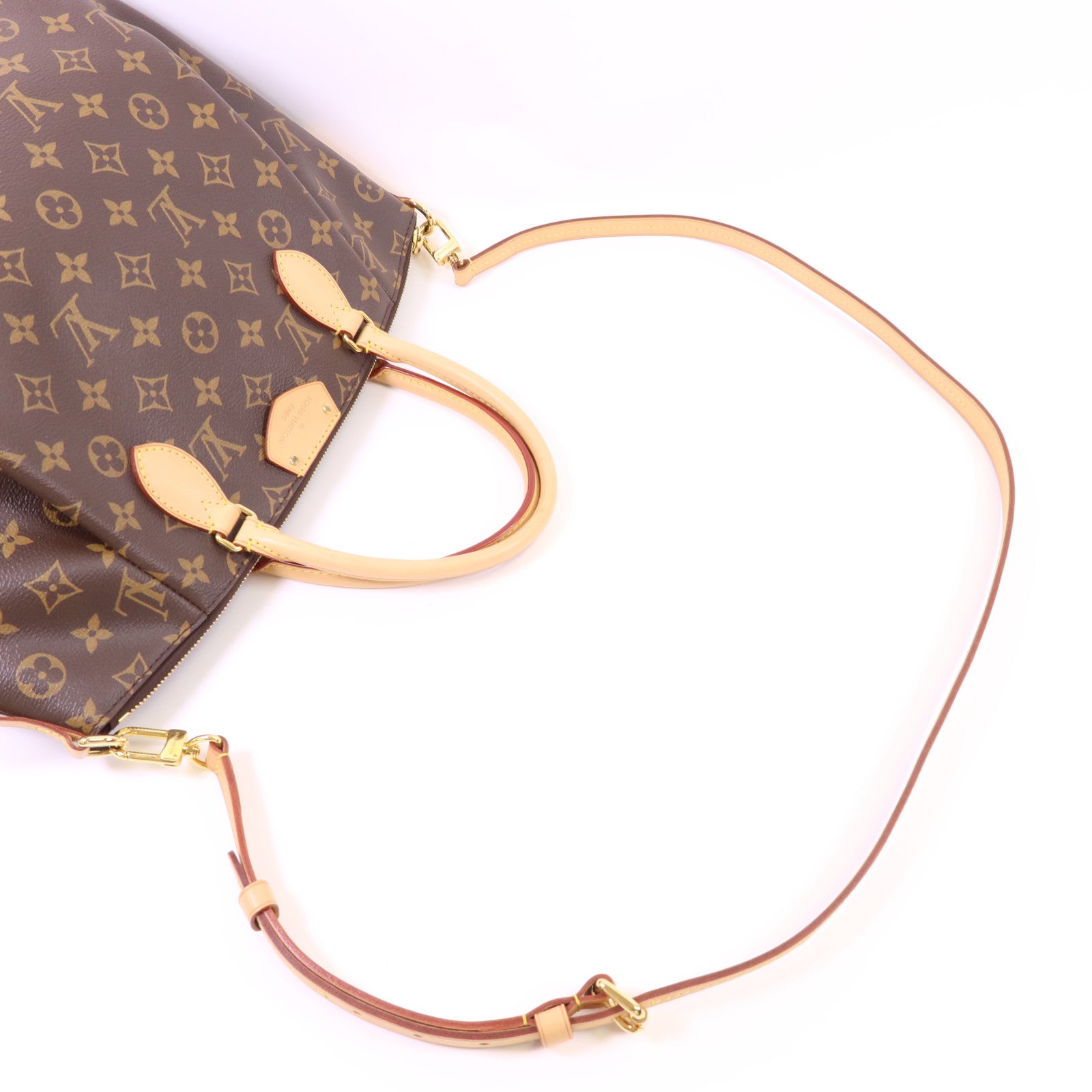 LOUIS VUITTON Monogram Turenne MM金扣手挽肩背兩用袋棕色