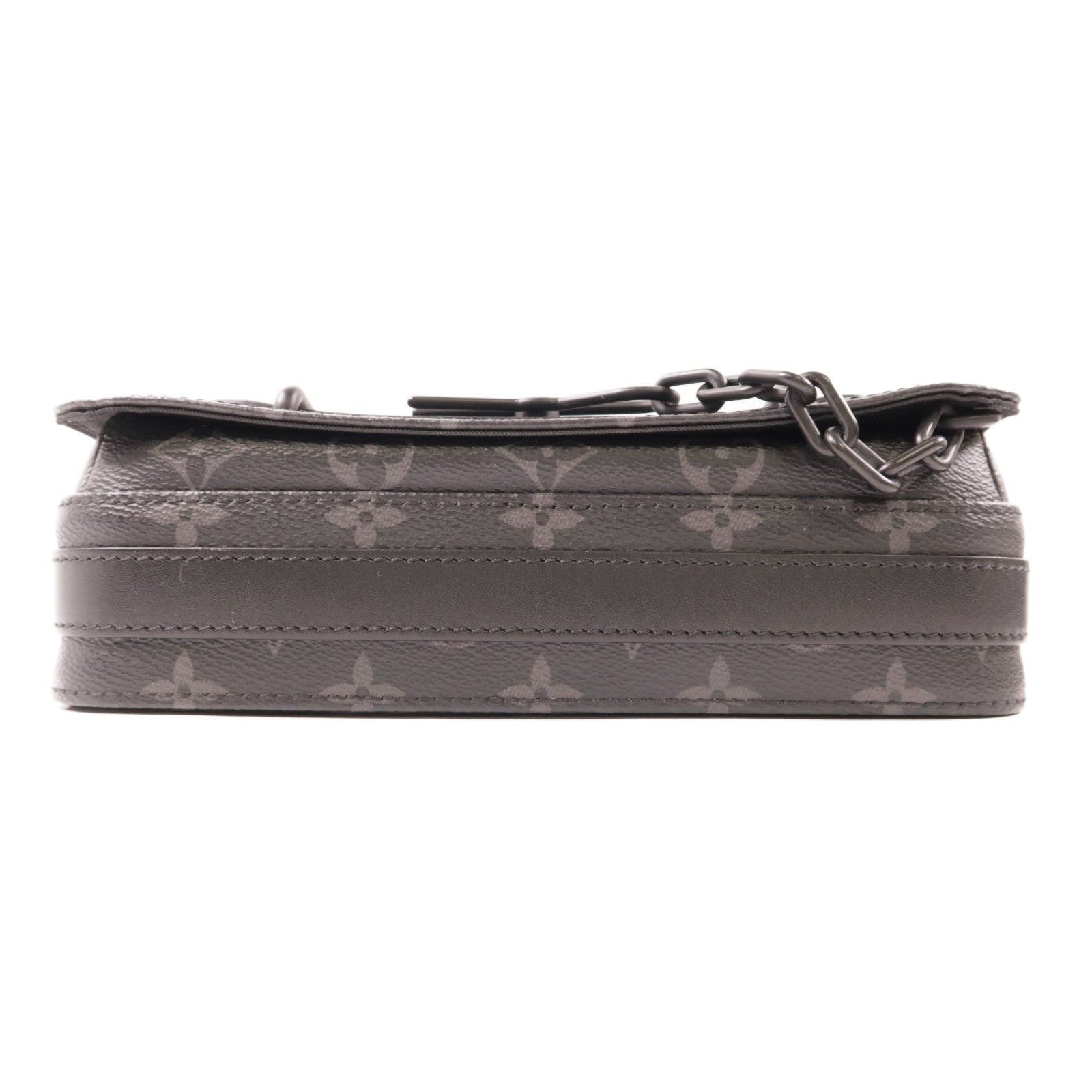 LOUIS VUITTON Monogram Eclipse Steamer肩背袋黑色