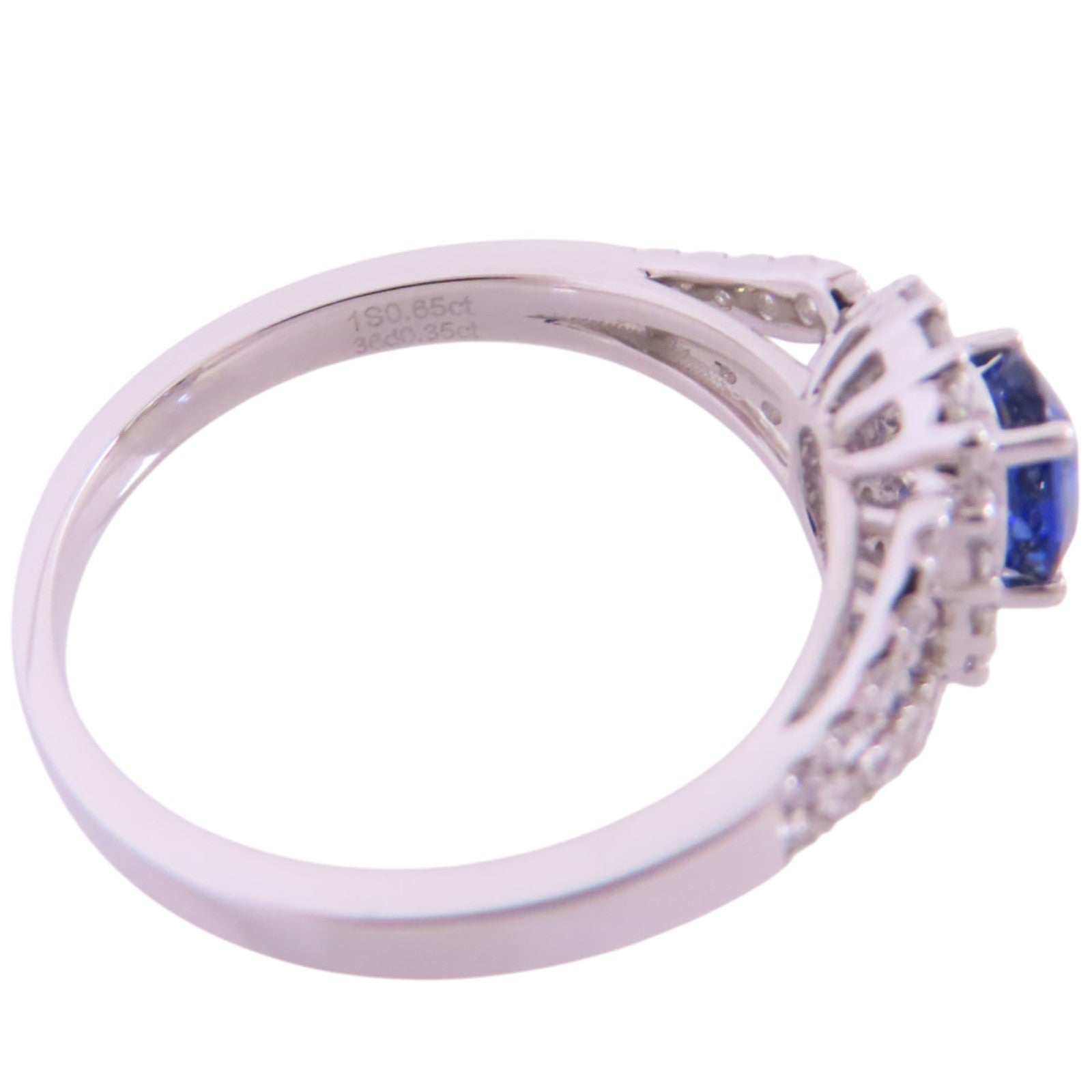 JEWELRY 18K白金/藍寶石/鑽石Sapphire Diamond Ring戒指US#5.5