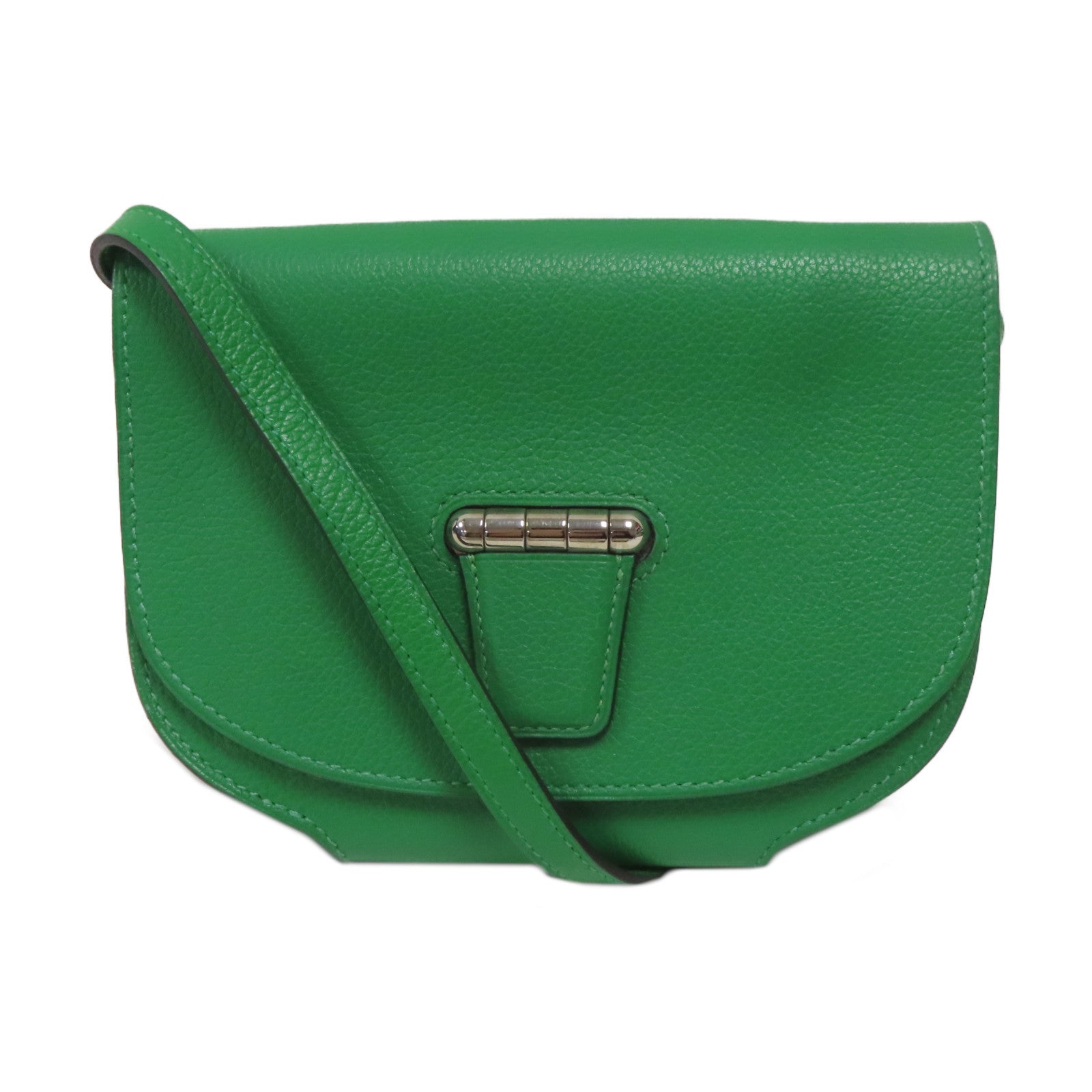HERMES 【激減優惠】Evercolor皮革Mini Convoyeur銀扣肩背袋竹子綠色