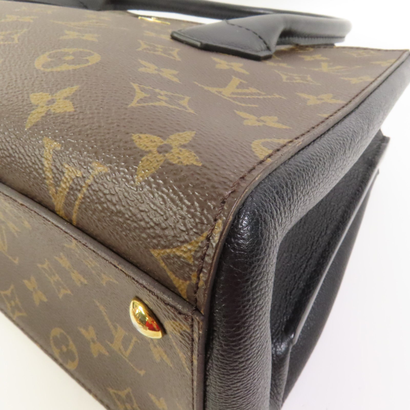 LOUIS VUITTON Monogram/牛皮皮革Florine金扣手挽肩背兩用袋