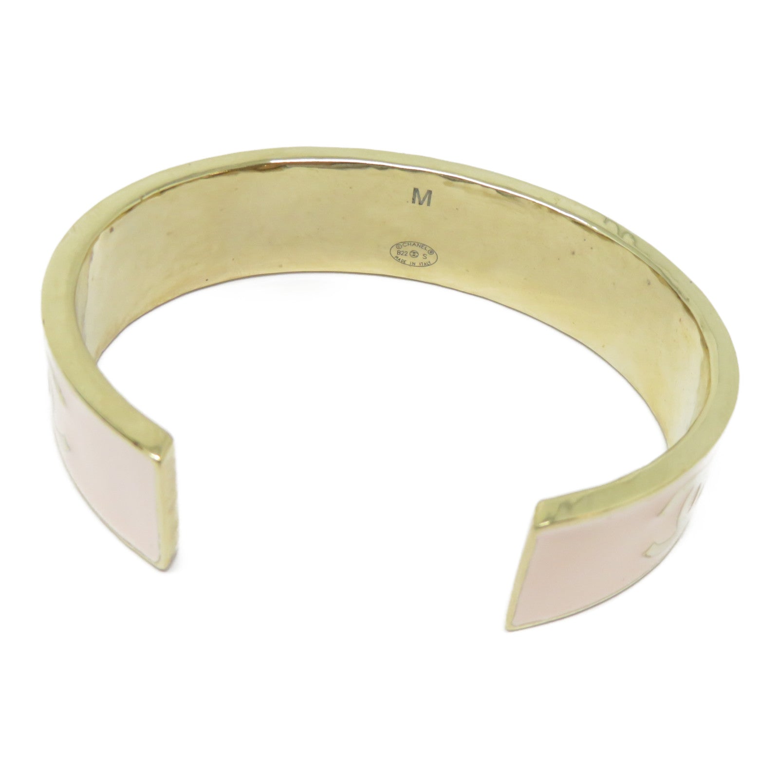 CHANEL 金屬Bangle手鐲金色/粉紅色＃M