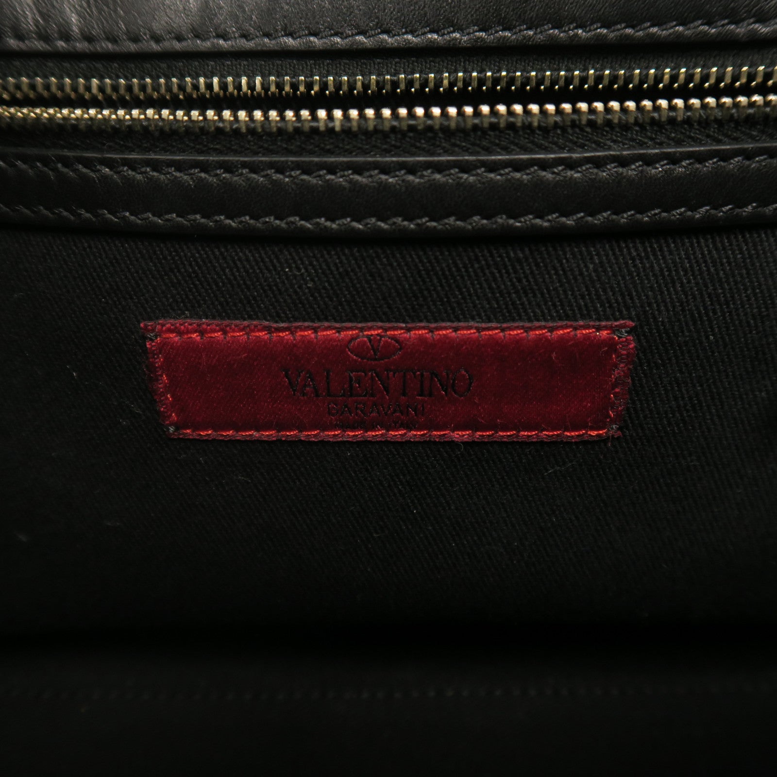 Valentino 【激減優惠】牛皮皮革Shoulder Bag金扣肩背袋黑色