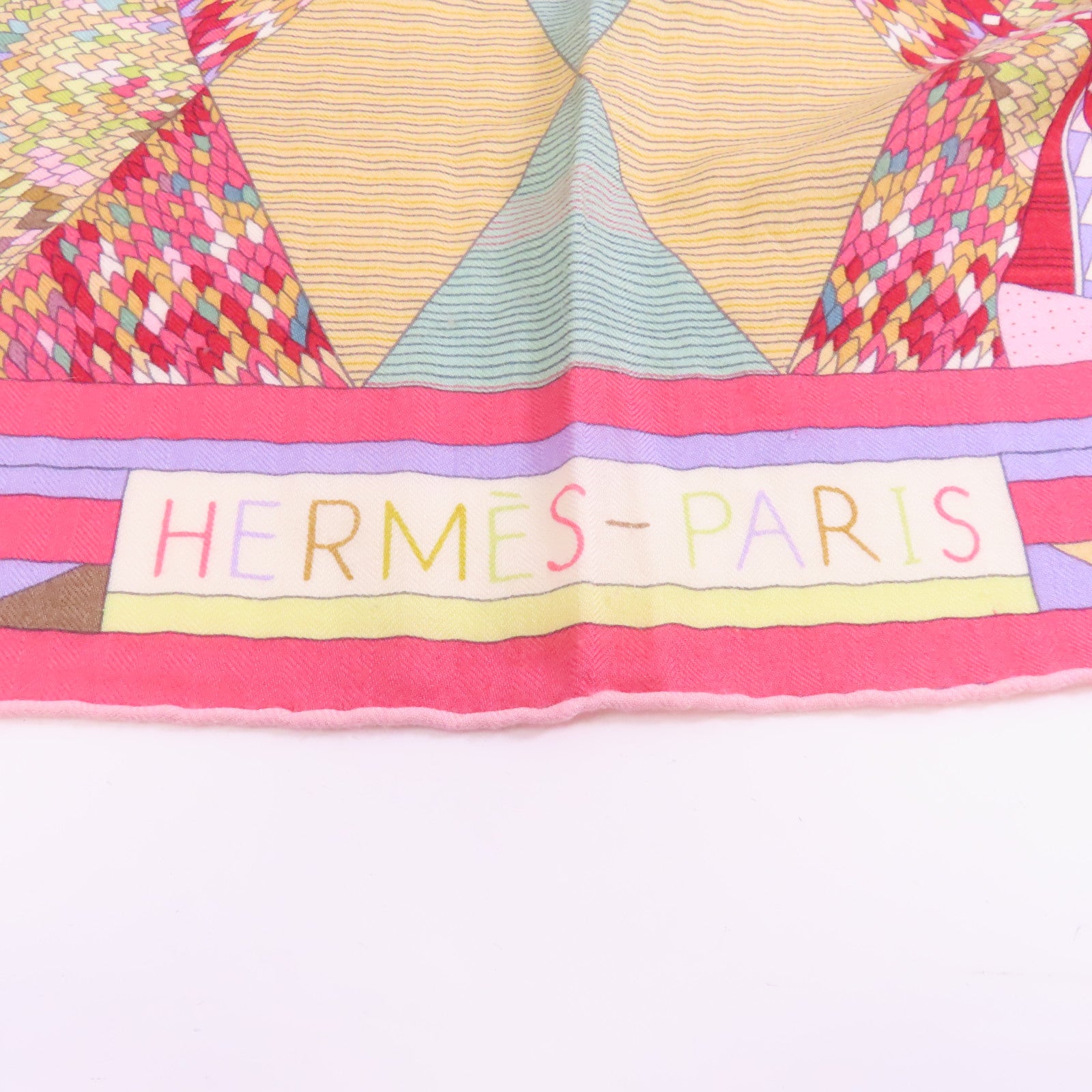 HERMES 羊絨/絲質Scarf圍巾粉紅色/多色