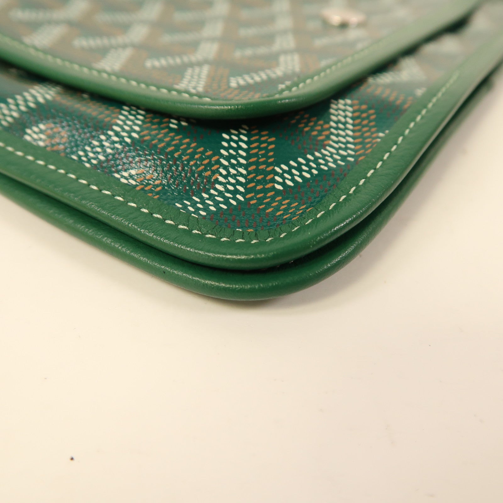 GOYARD 塗層帆布Plumet銀扣肩背袋綠色