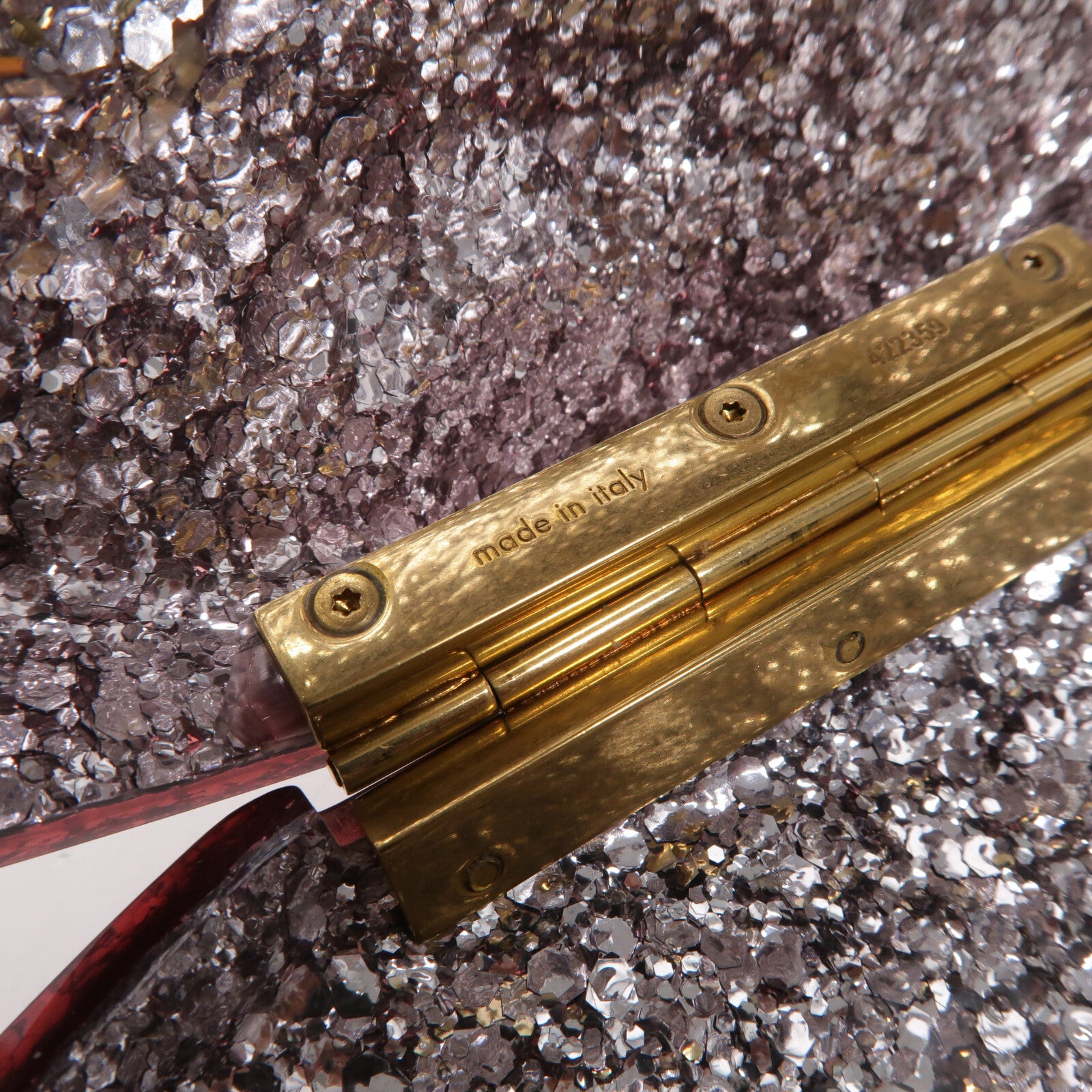 GUCCI Plexiglass Glitter Cat Clutch鏈帶肩背袋