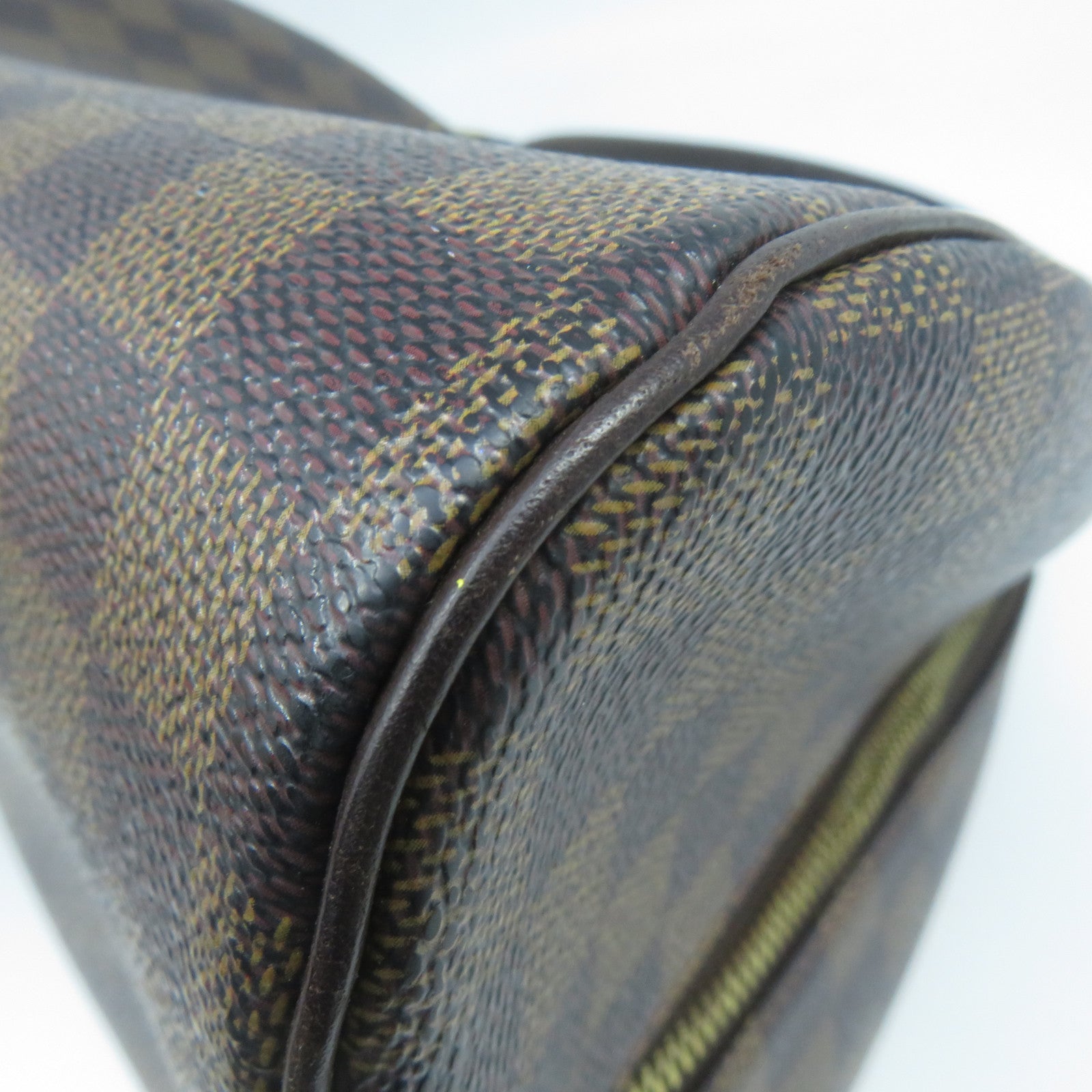 LOUIS VUITTON Damier Rivera MM金扣手挽袋啡色