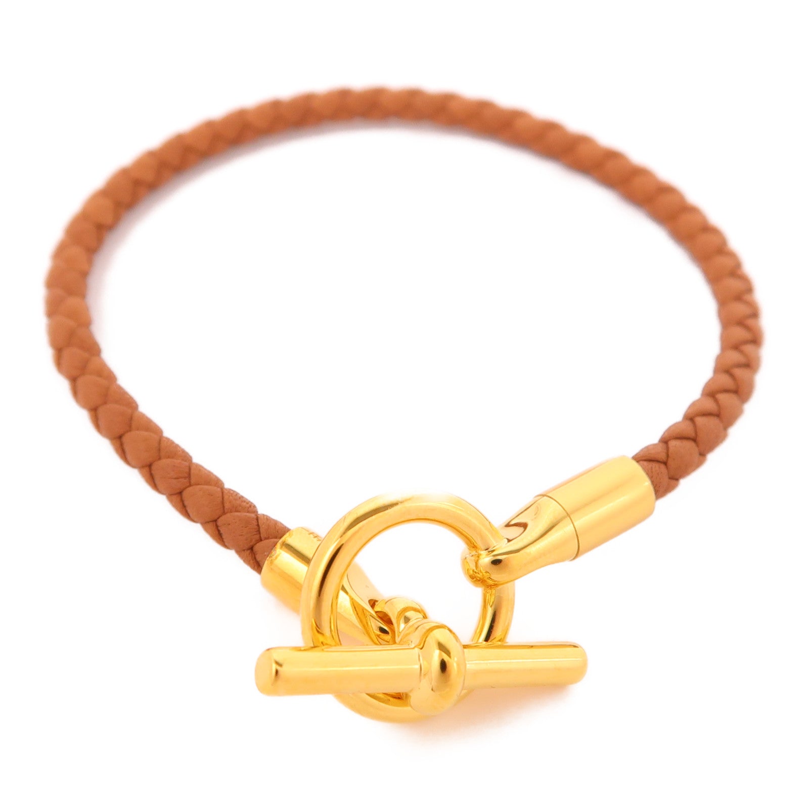 HERMES Swift皮革Glenan H Trio Bracelet金扣手帶Gold