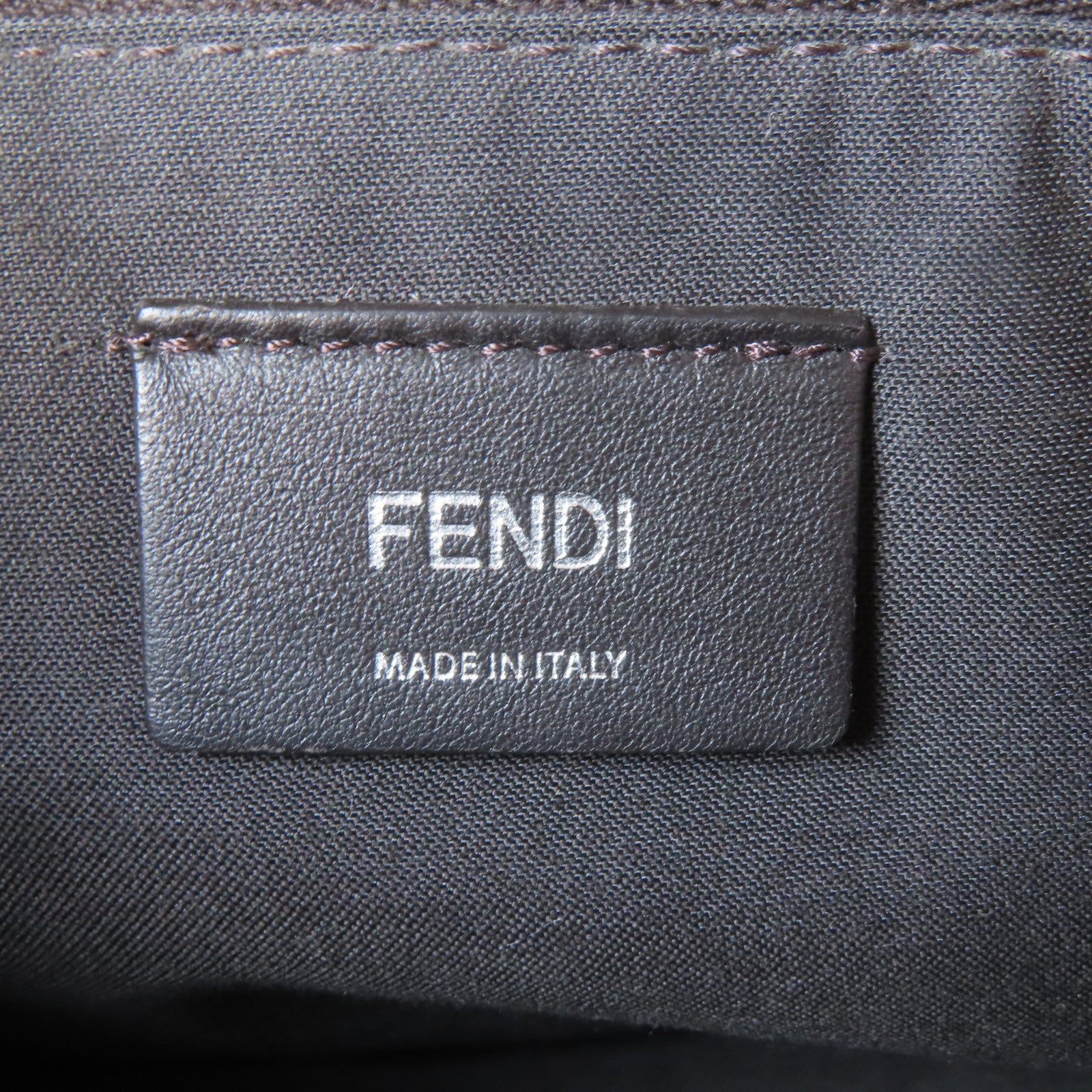 FENDI 皮革By The Way銀扣手挽肩背兩用袋深藍色