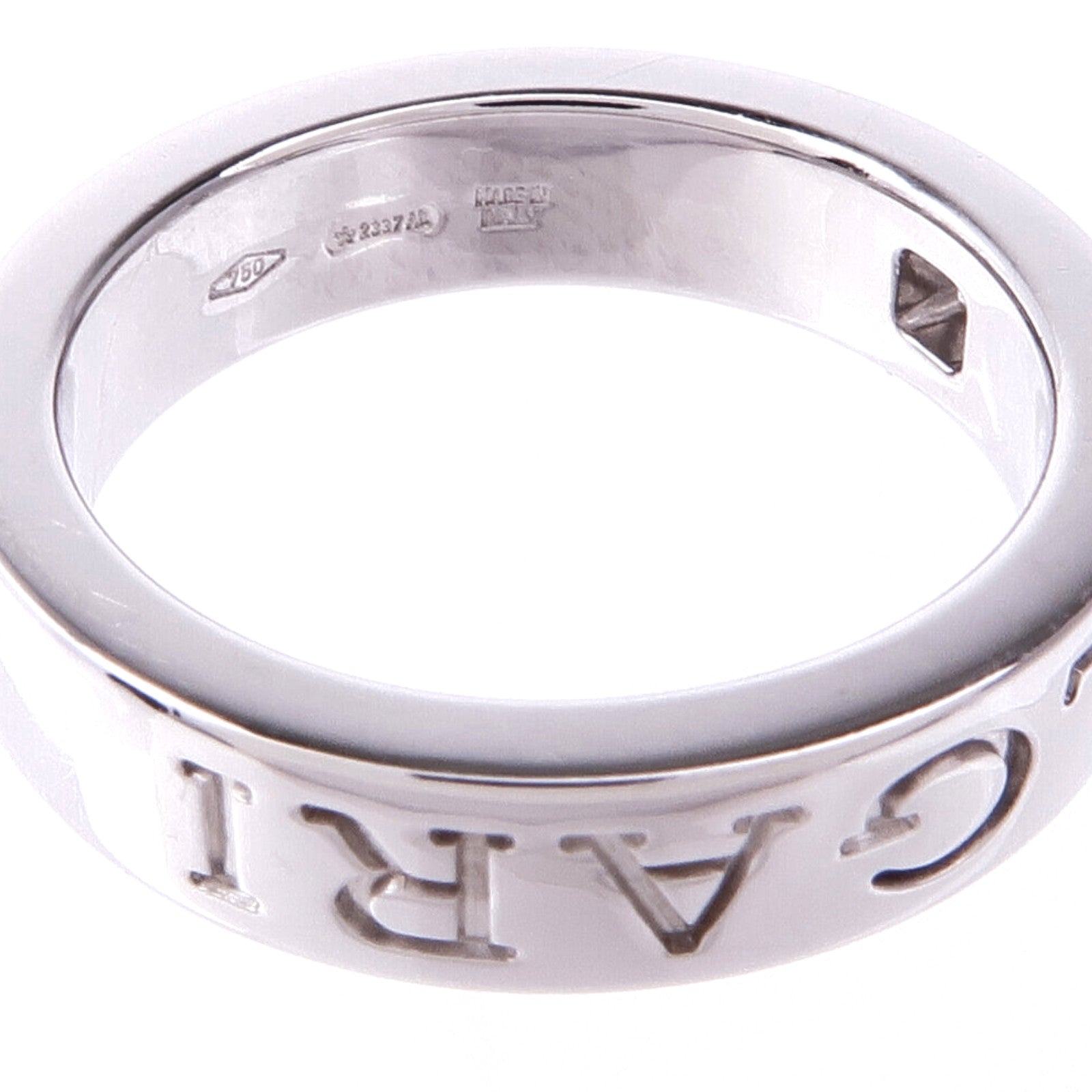 BVLGARI 18K白金B-zero1 Double Logo Diamond Ring鑽石戒指US#3.5