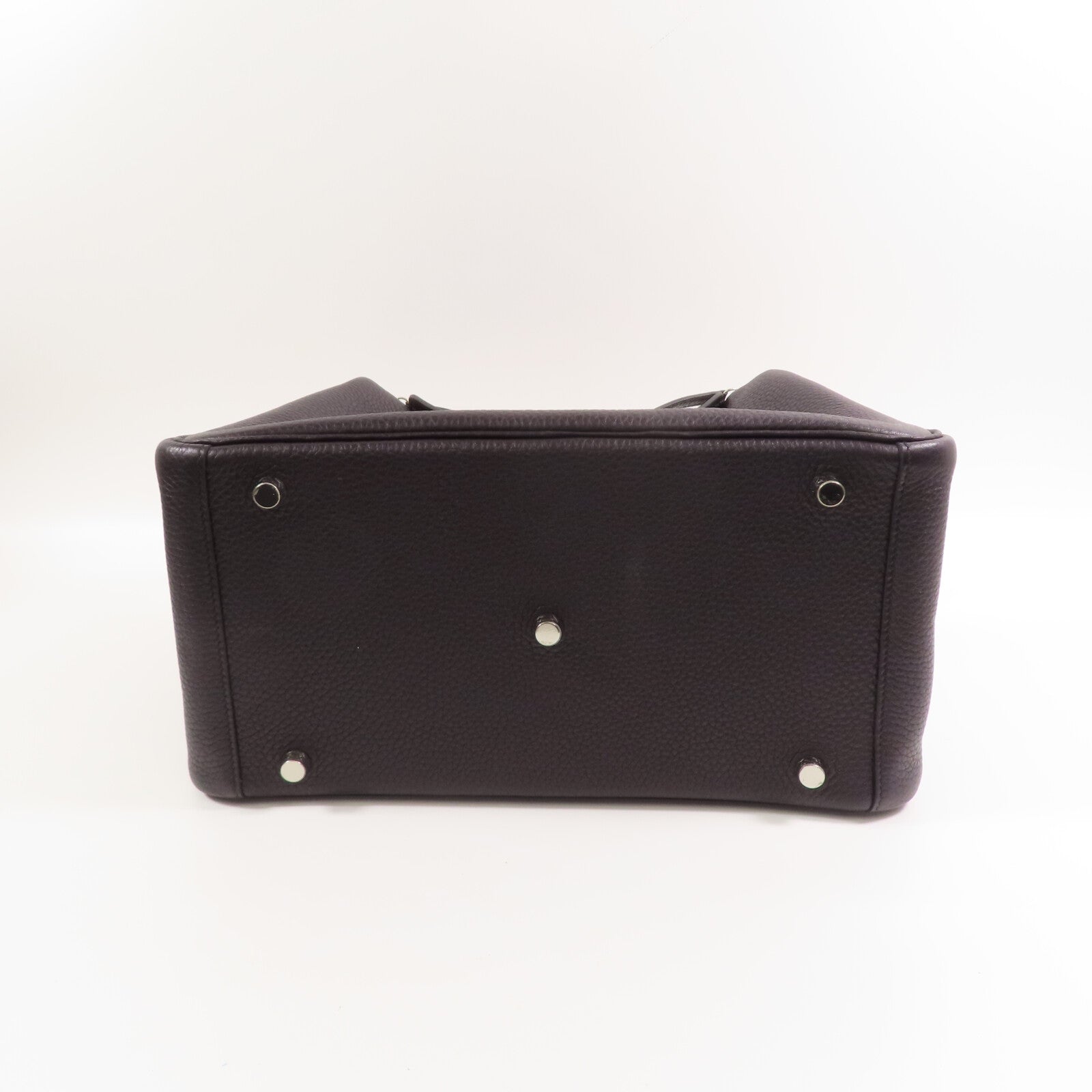 HERMES Clemence皮革Lindy 30銀扣肩背袋Raisin