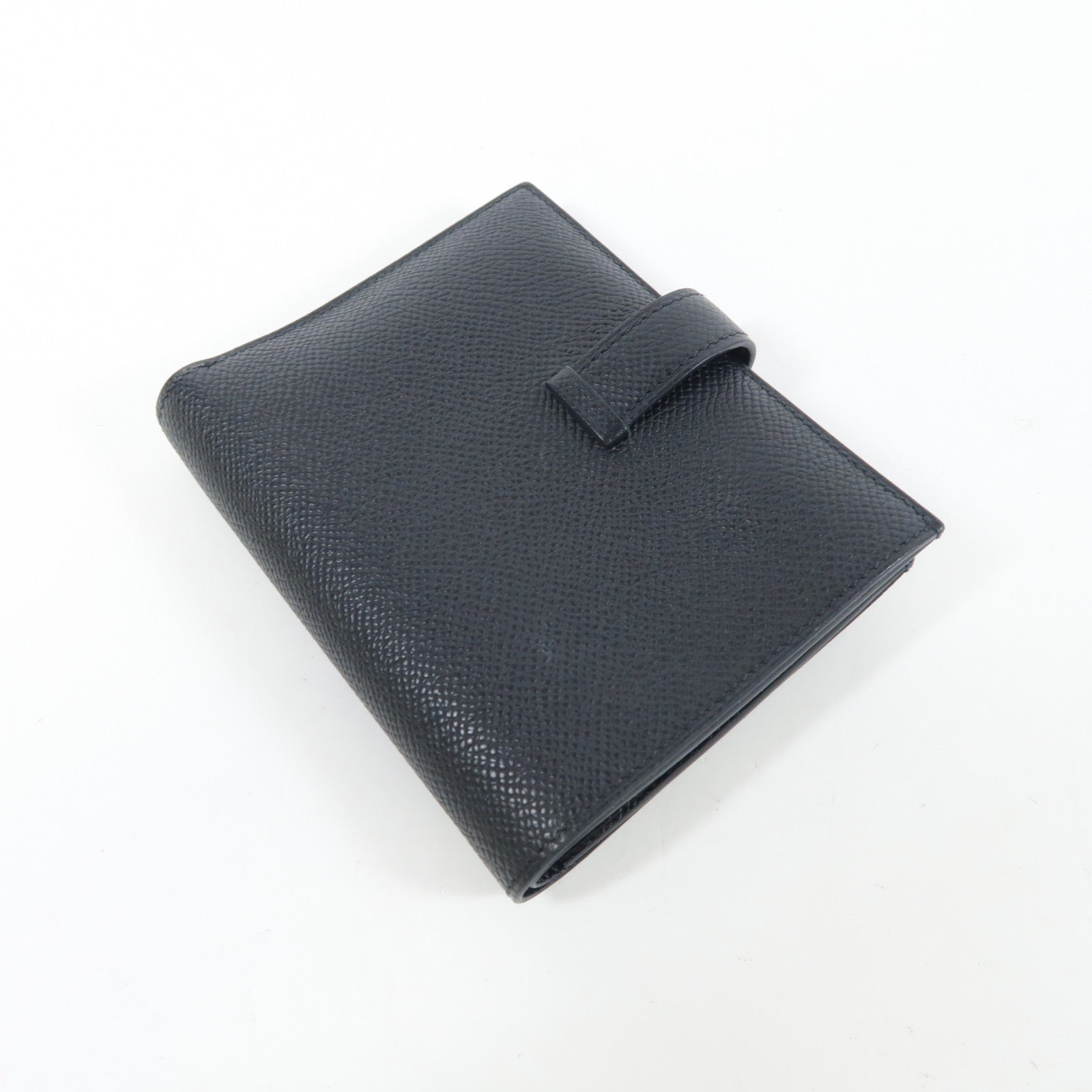 HERMES Epsom皮革Bearn Compact金扣錢包Noir