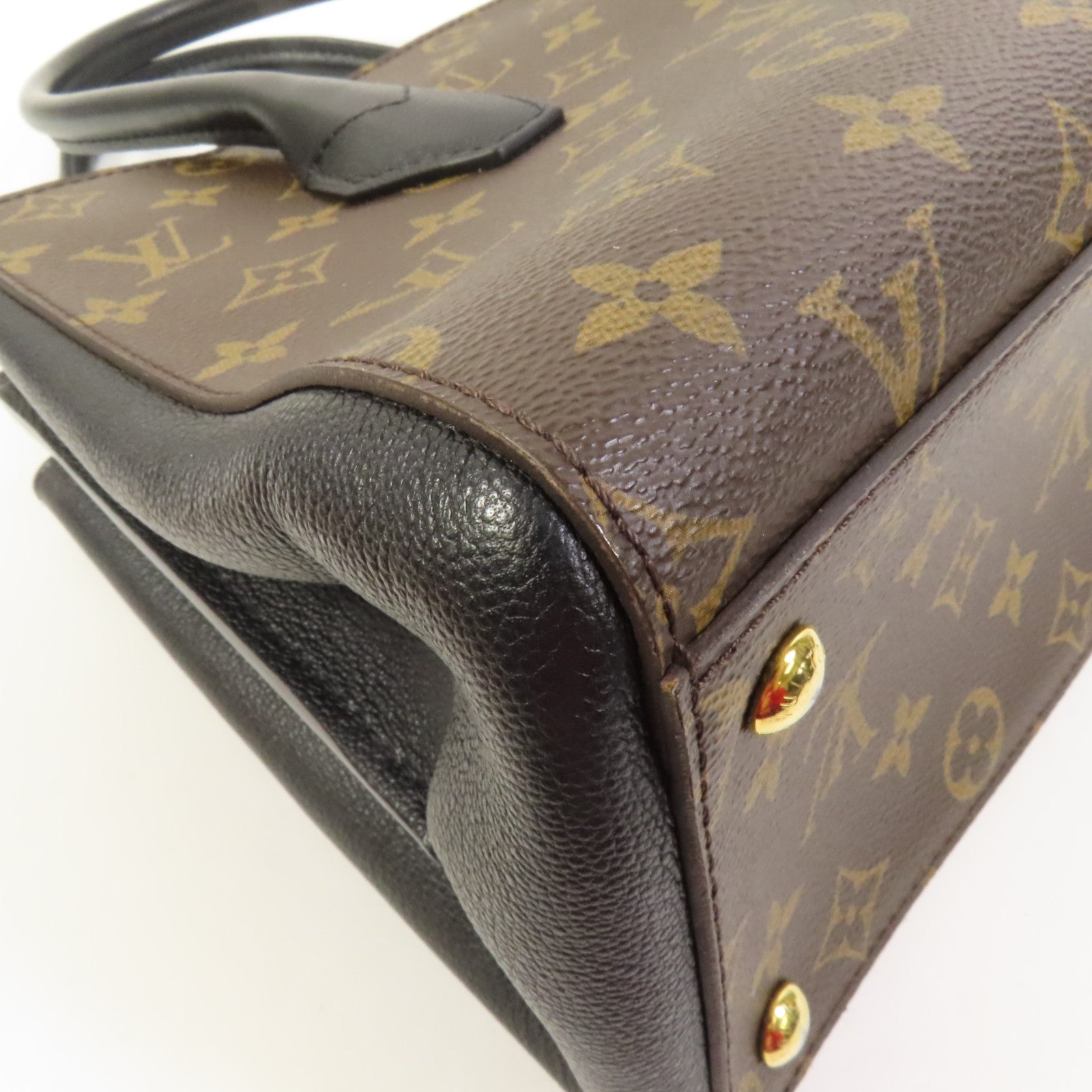 LOUIS VUITTON Monogram/牛皮皮革Florine金扣手挽肩背兩用袋