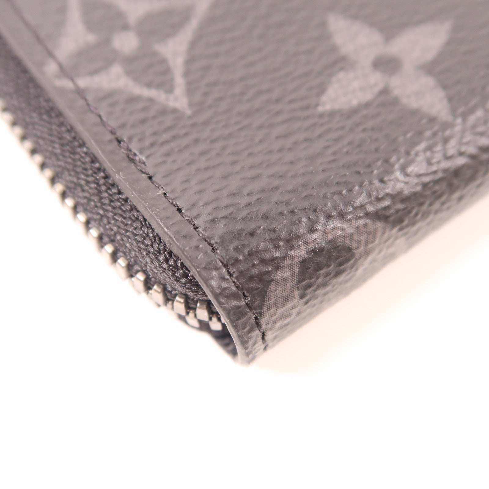 LOUIS VUITTON Monogram Eclipse Porte Monnaie Jour銀扣零錢包黑色