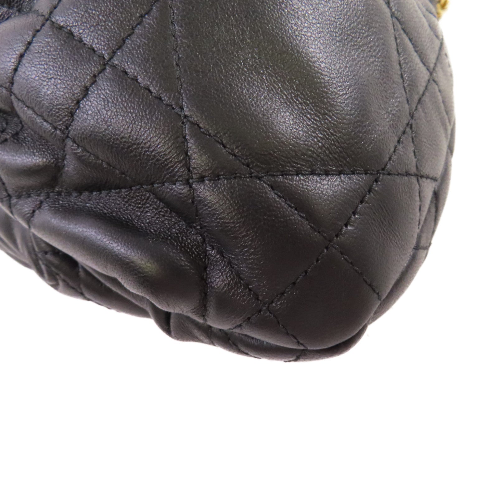 Dior 牛皮皮革Bucket Bag金扣鏈帶肩背袋黑色