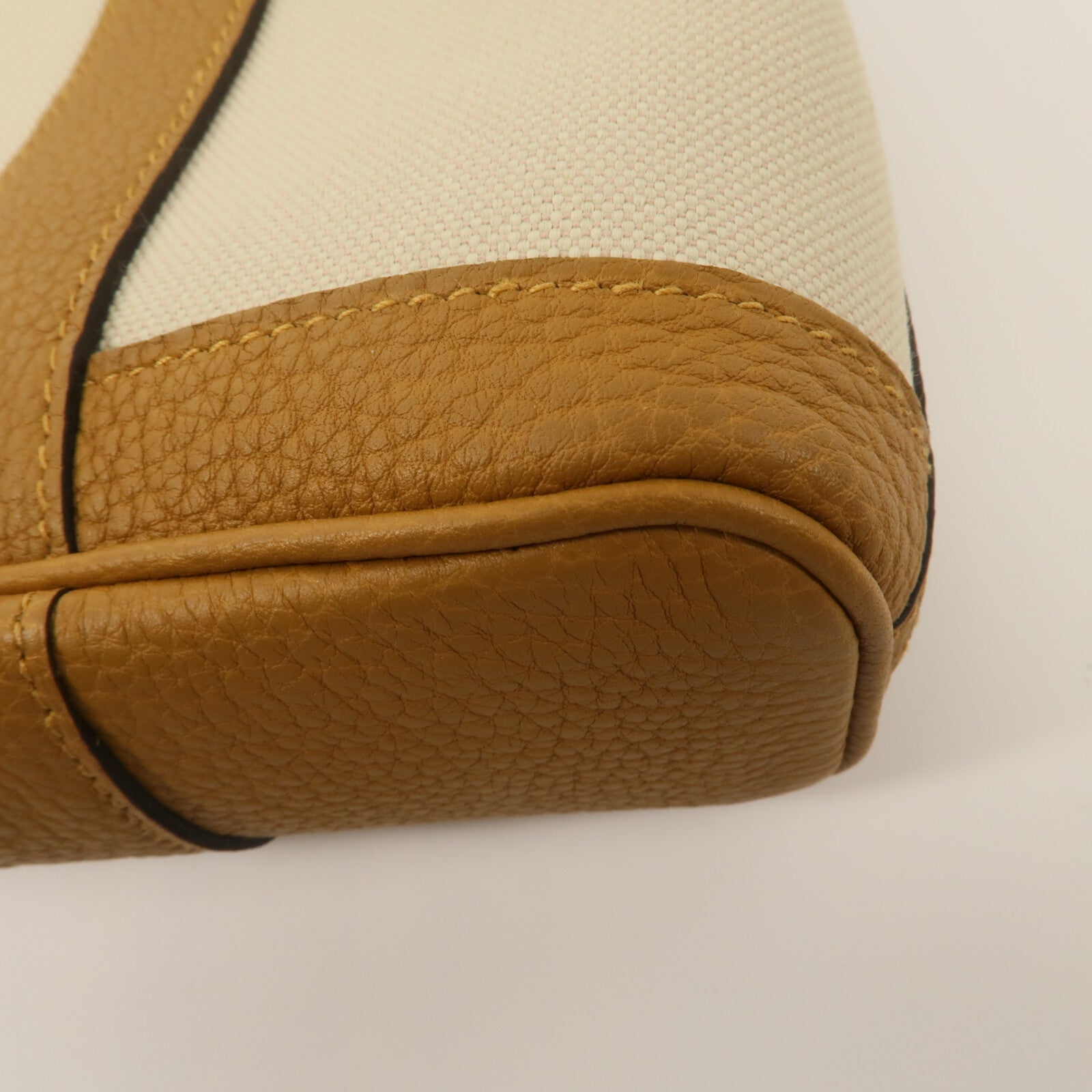 HERMES 帆布Garden File 28手挽肩背兩用袋Sesame