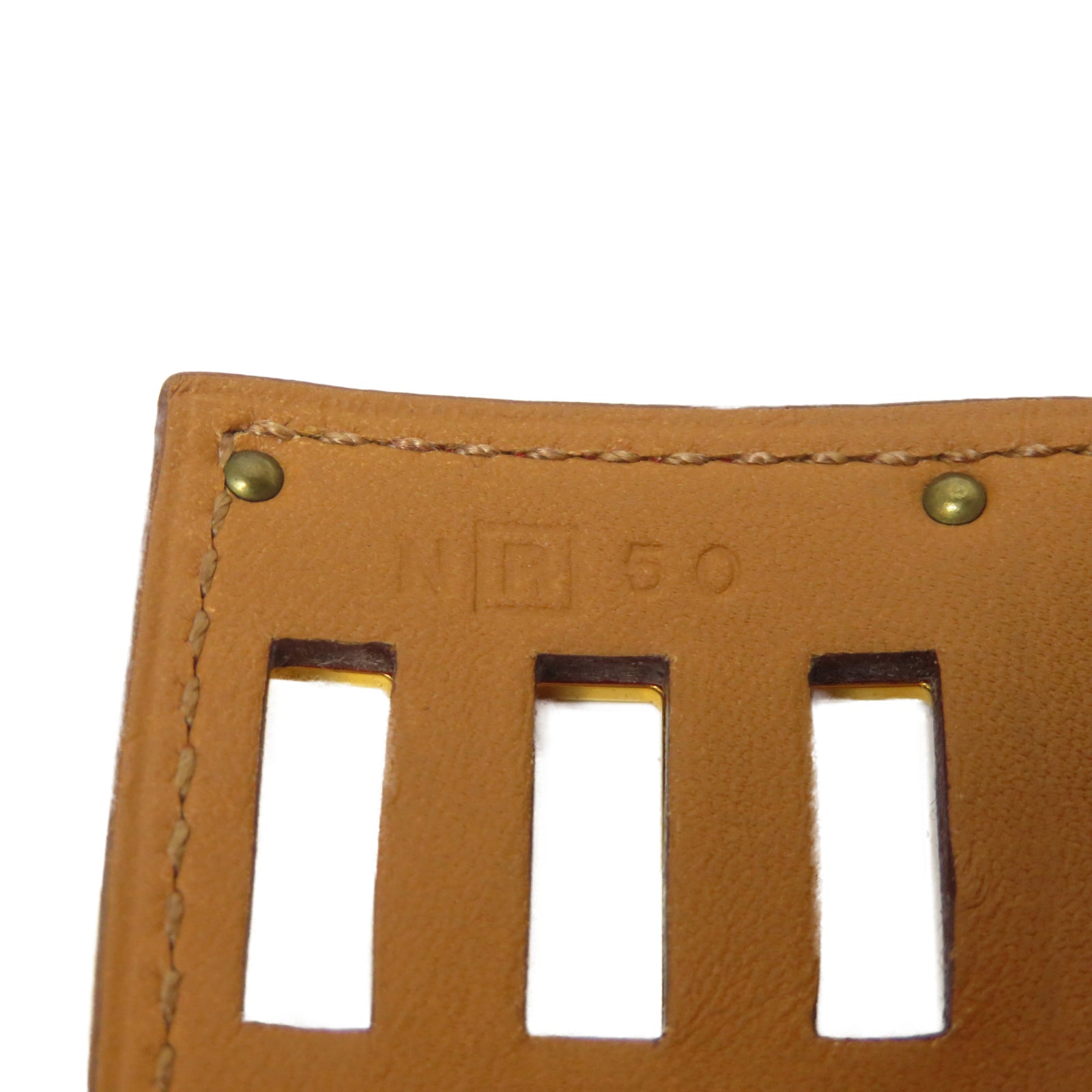 HERMES 【激減優惠】Swift皮革Kelly Dog Bracelet金扣手鐲橙色