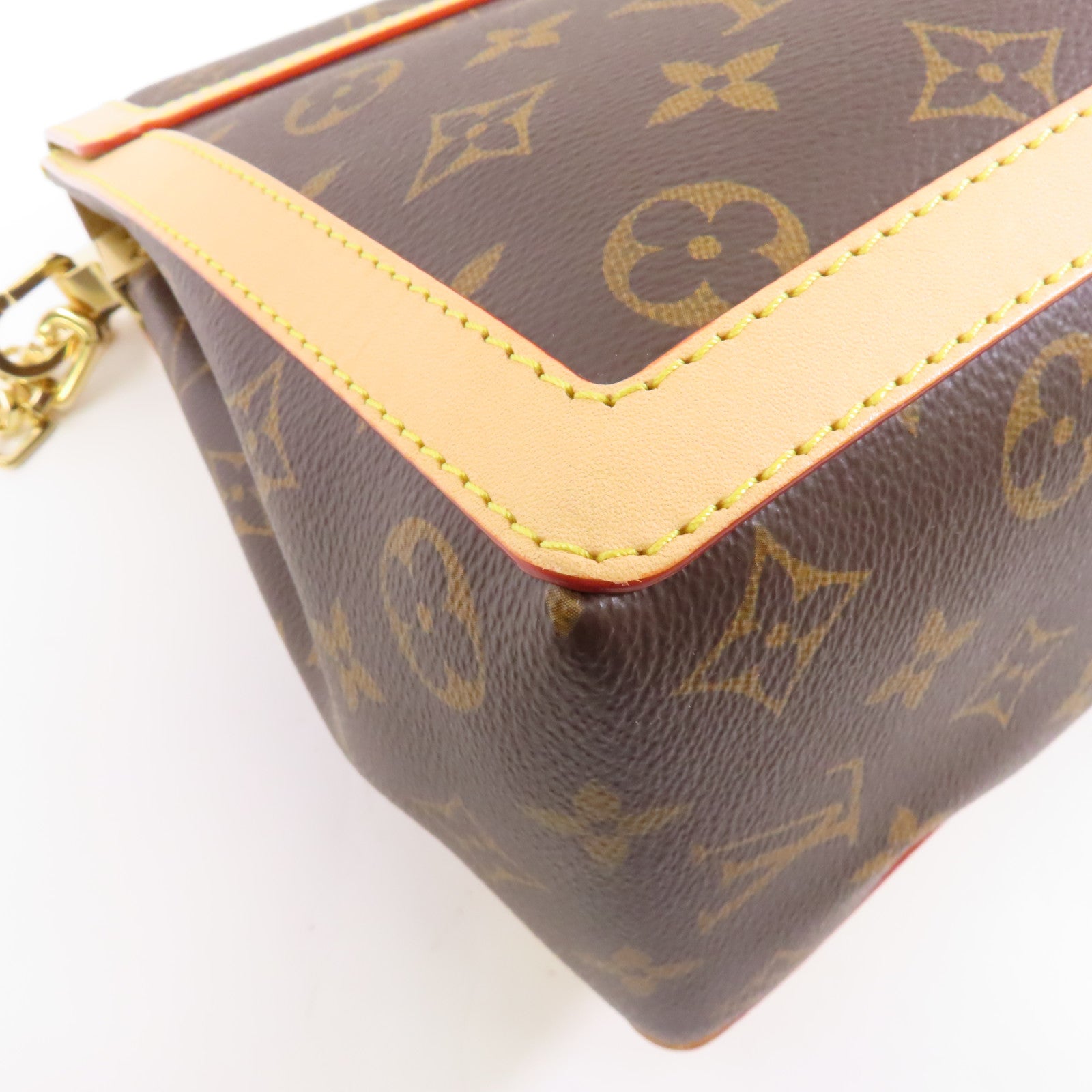 LOUIS VUITTON 【激減優惠】Monogram Dauphine Soft GM金扣手挽肩背兩用袋棕色