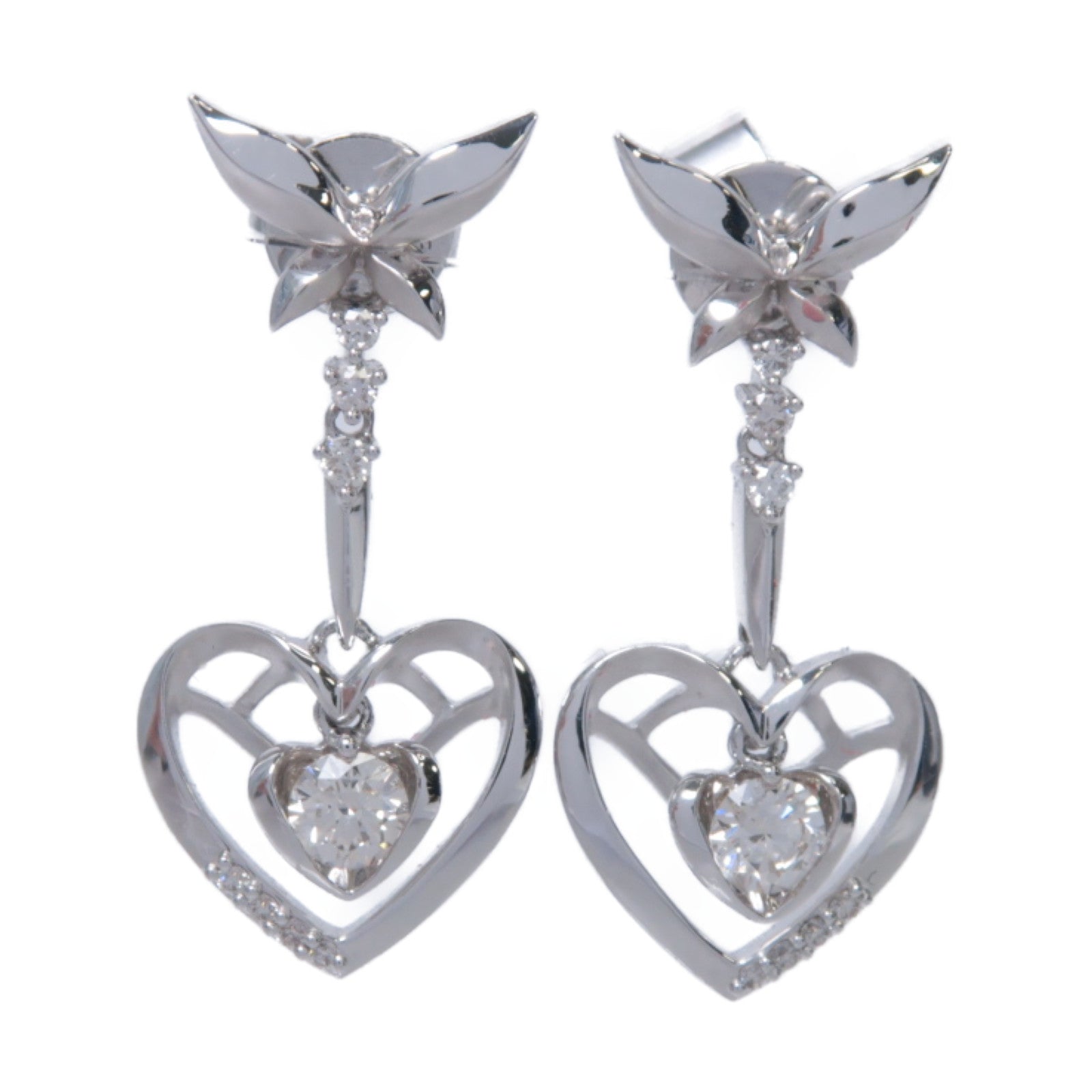 JEWELRY 【激減優惠】18K白金Diamond Earrings 0.314ct/0.101ct鑽石耳環