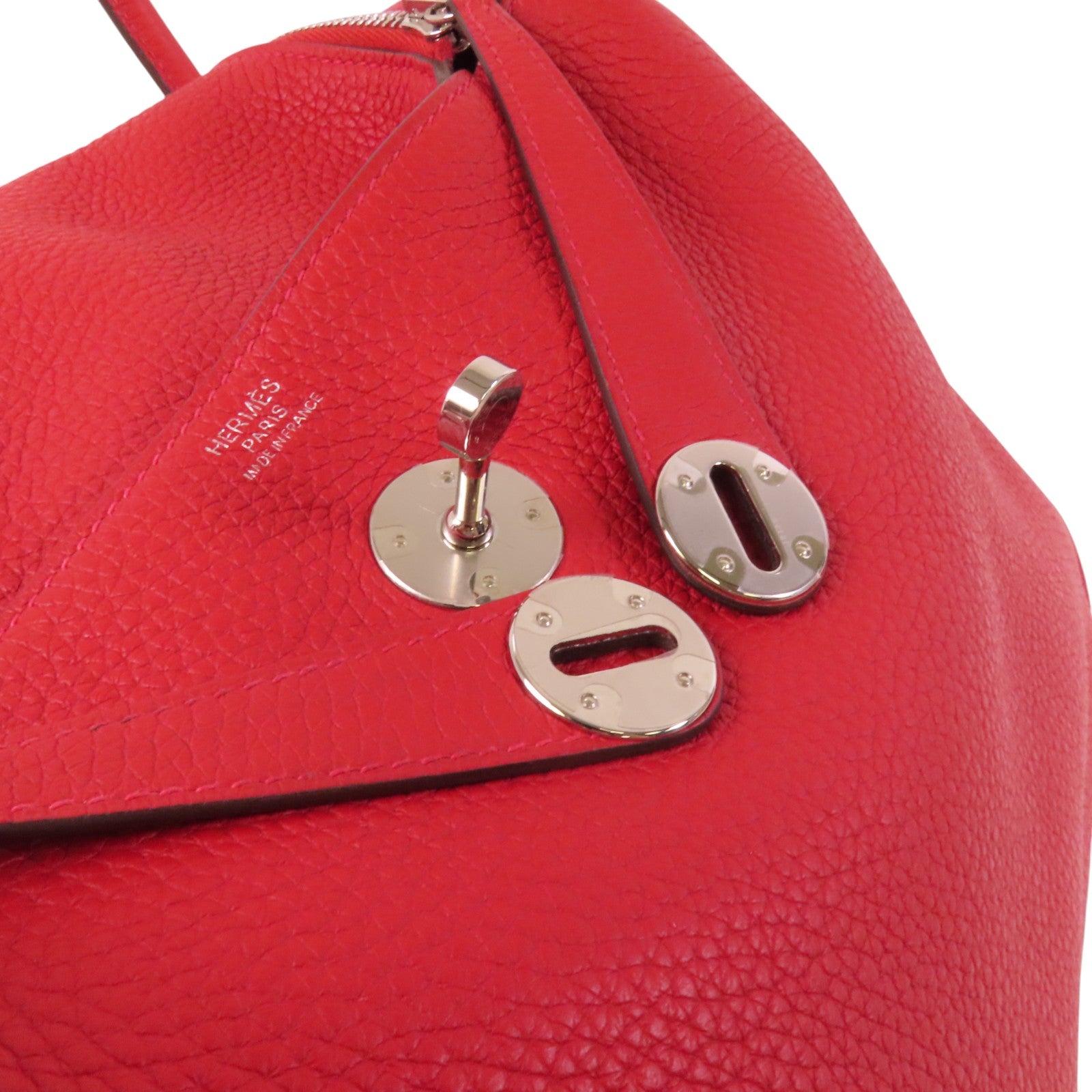 HERMES Clemence皮革Lindy 30銀扣肩背袋