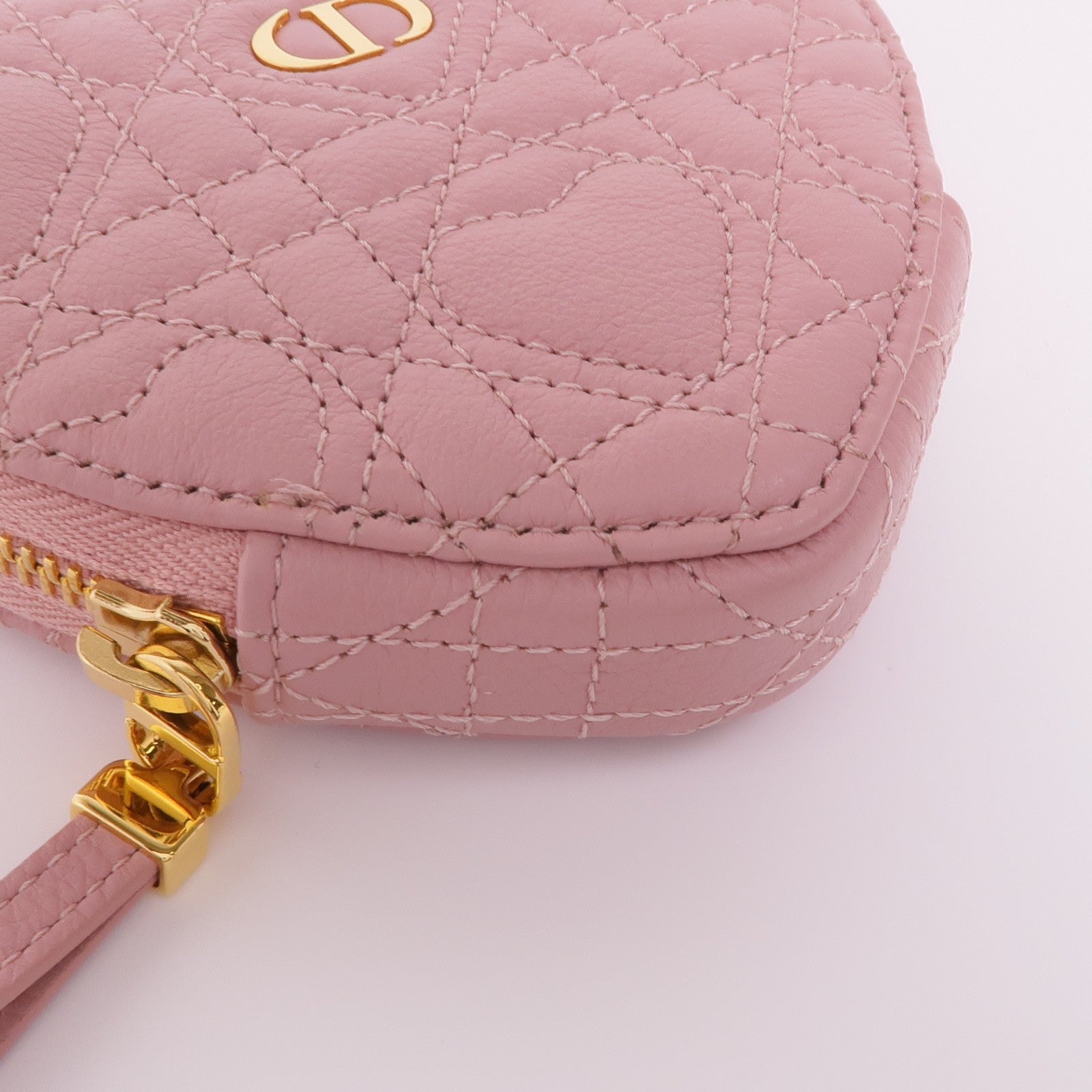 Dior 牛皮皮革Caro Heart Chain Shoulder Bag金扣鏈帶肩背袋