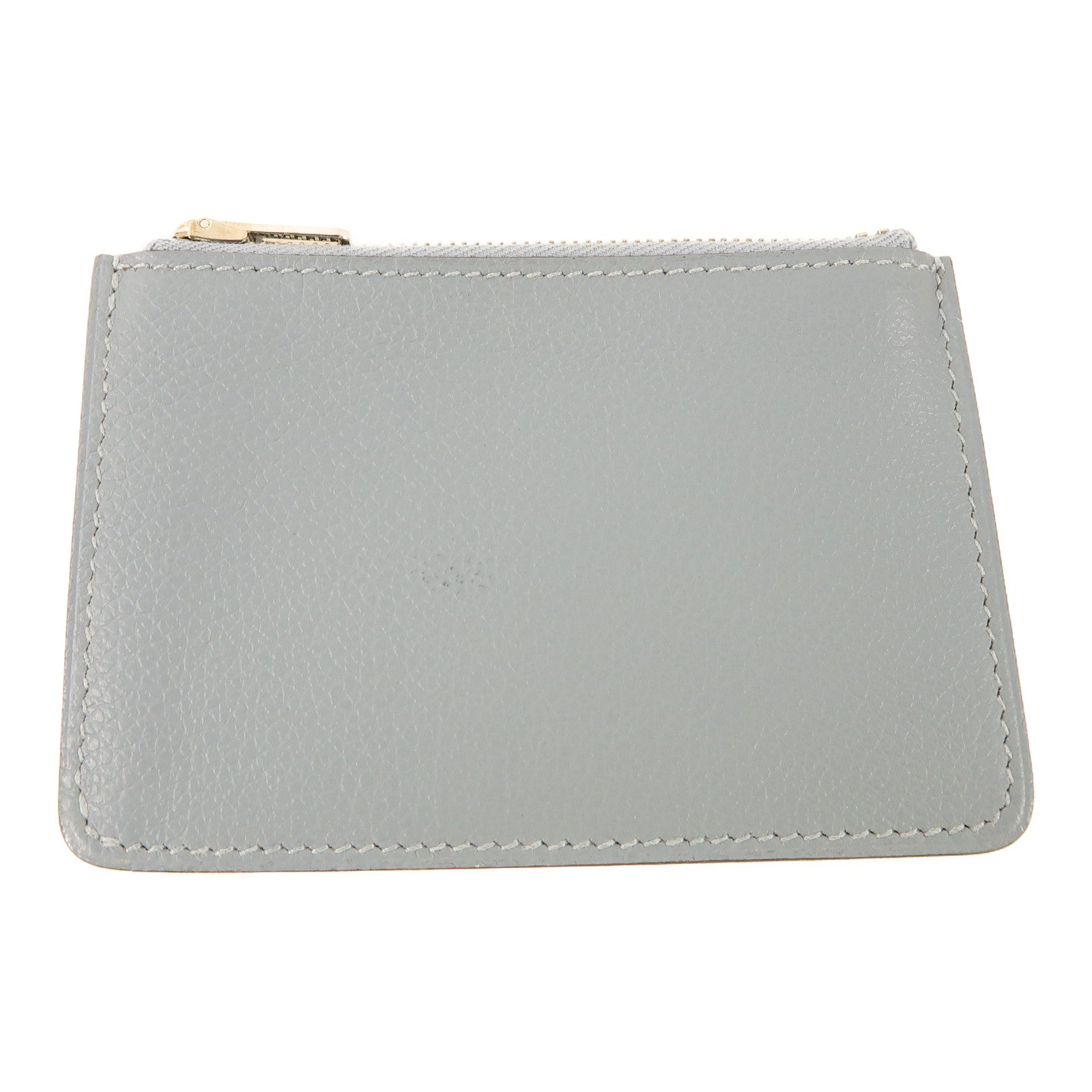 HERMES Clemence皮革Constance Slim銀扣錢包Blue