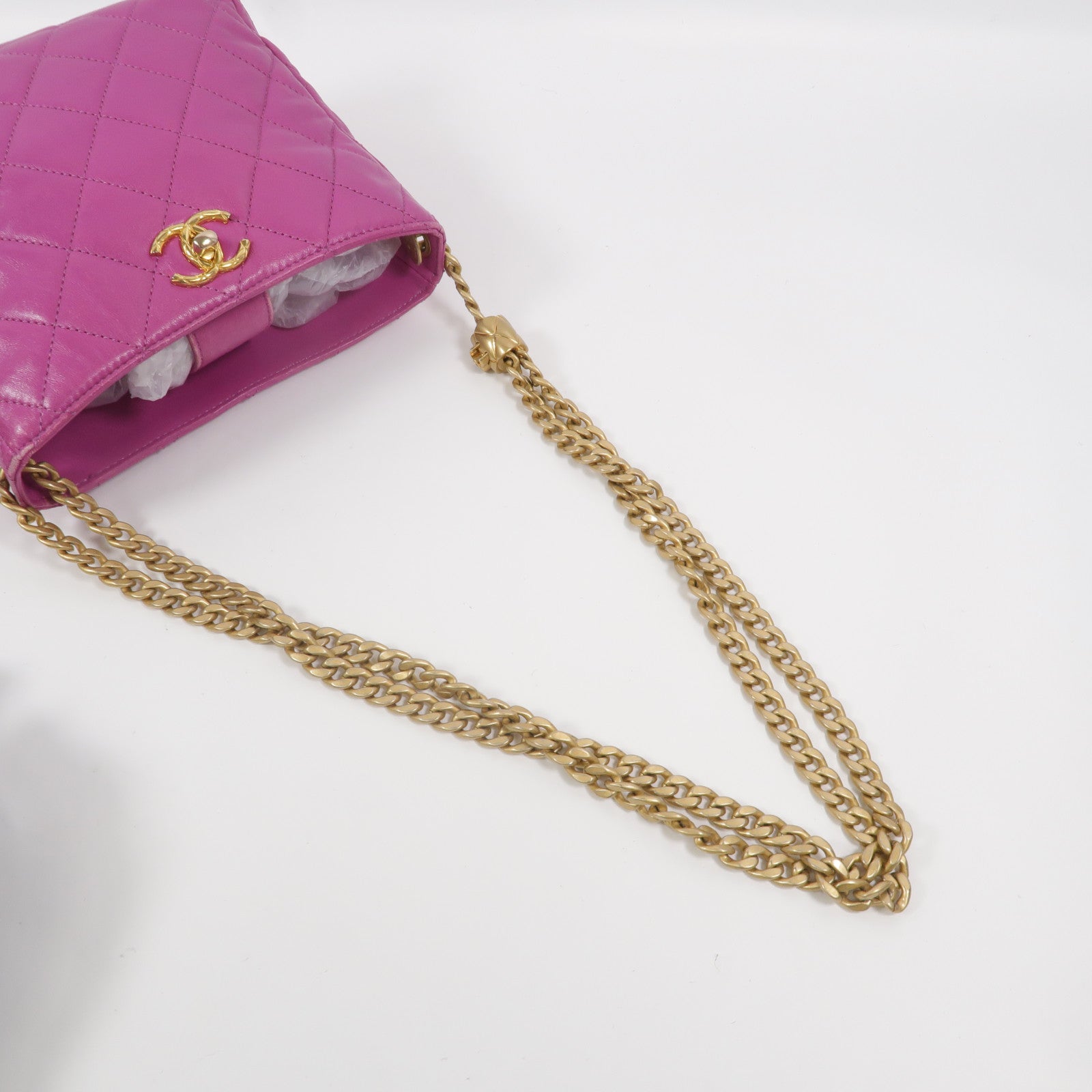 CHANEL 羊皮皮革Hobo Bag鏈帶肩背袋