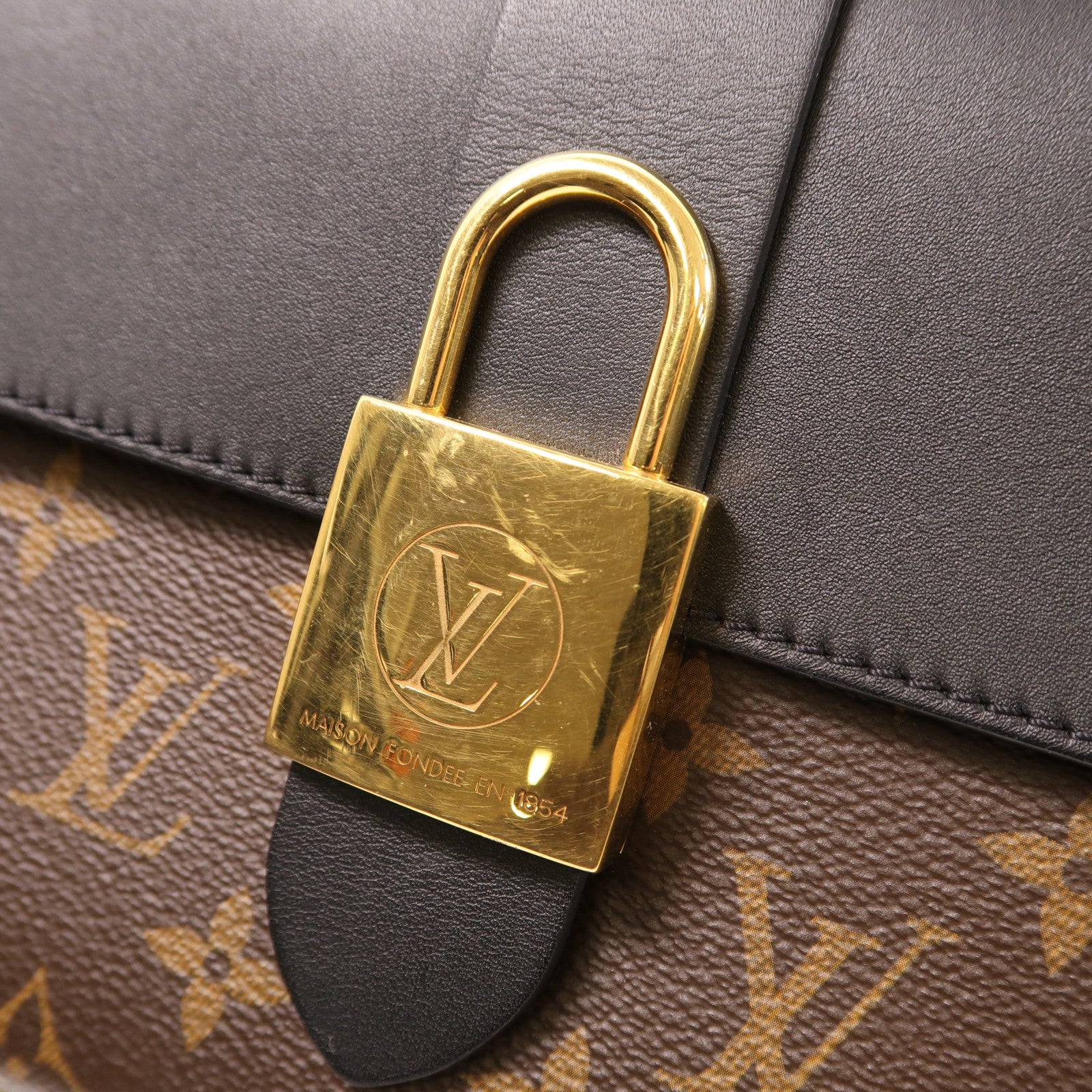 LOUIS VUITTON Monogram Locky BB金扣手挽肩背兩用袋棕色