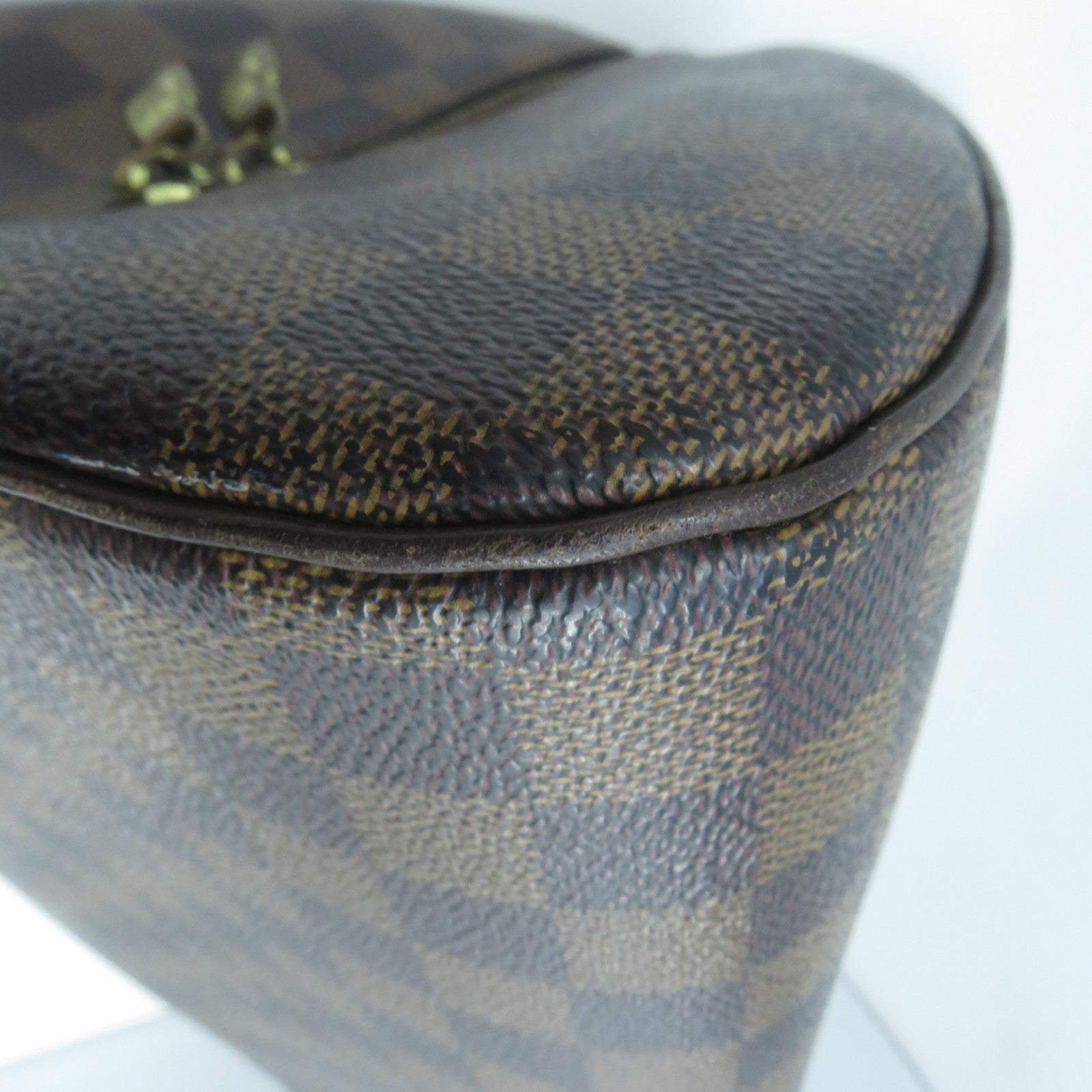 LOUIS VUITTON Damier Rivera MM金扣手挽袋啡色