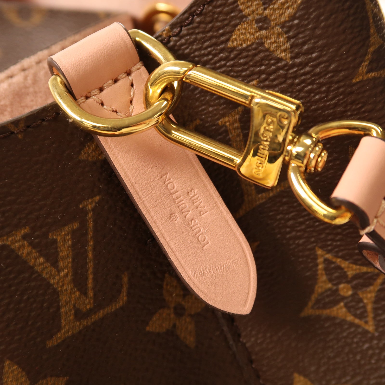 LOUIS VUITTON Monogram Neo Noe金扣手挽肩背兩用袋啡色/粉紅色