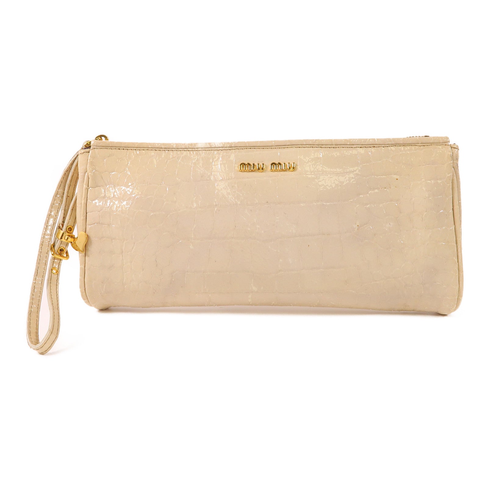 Miu Miu 牛皮皮革Hand Bag金扣手拿包
