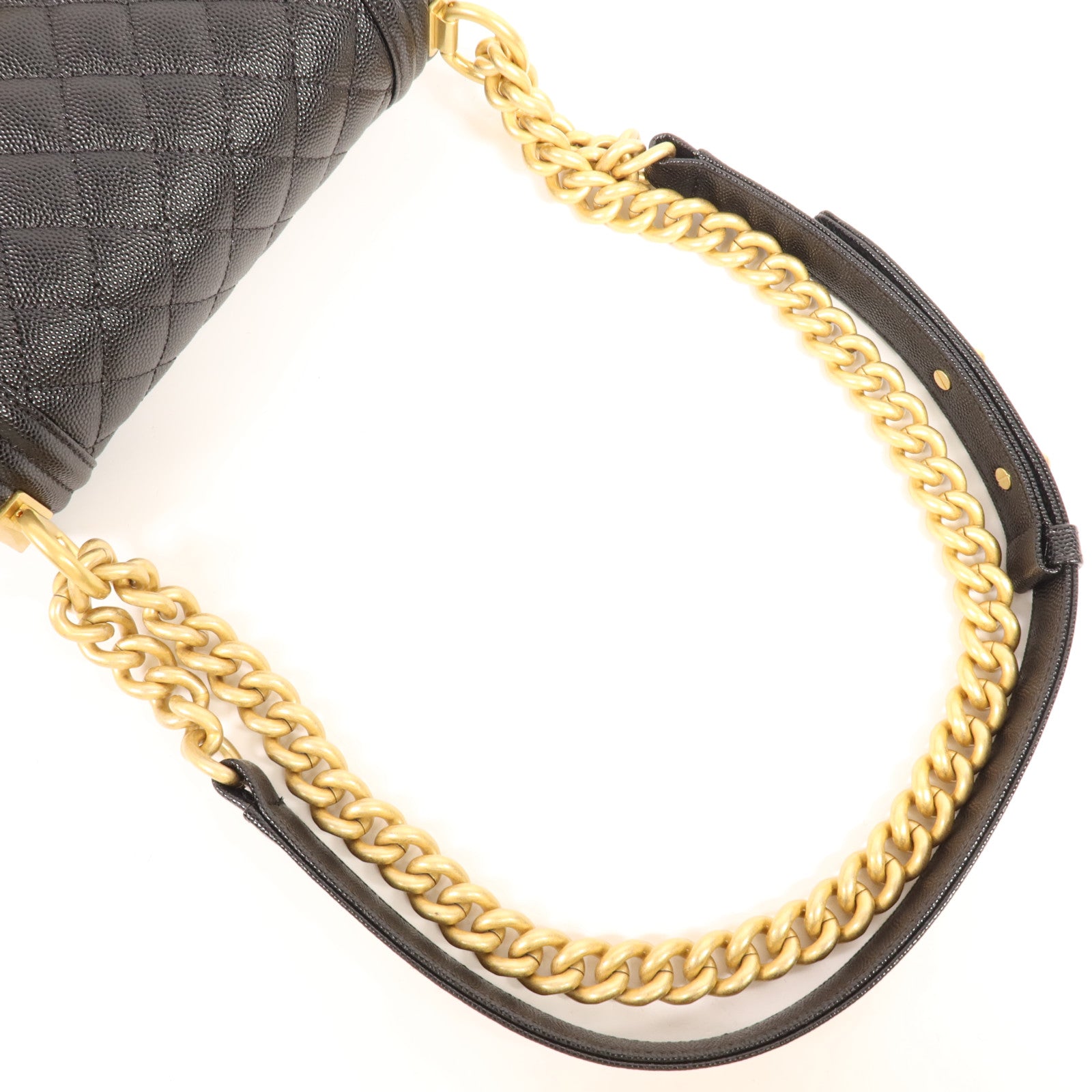 CHANEL 牛皮皮革Boy 20金扣鏈帶肩背袋