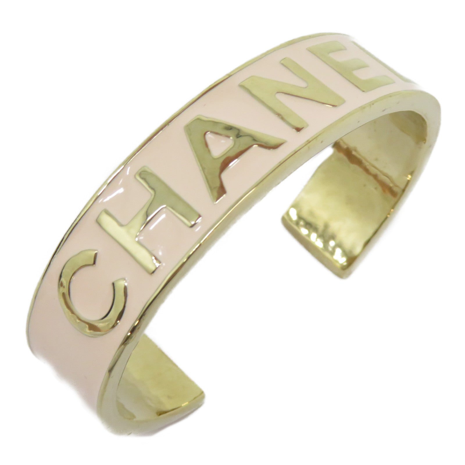 CHANEL 金屬Bangle手鐲金色/粉紅色＃M