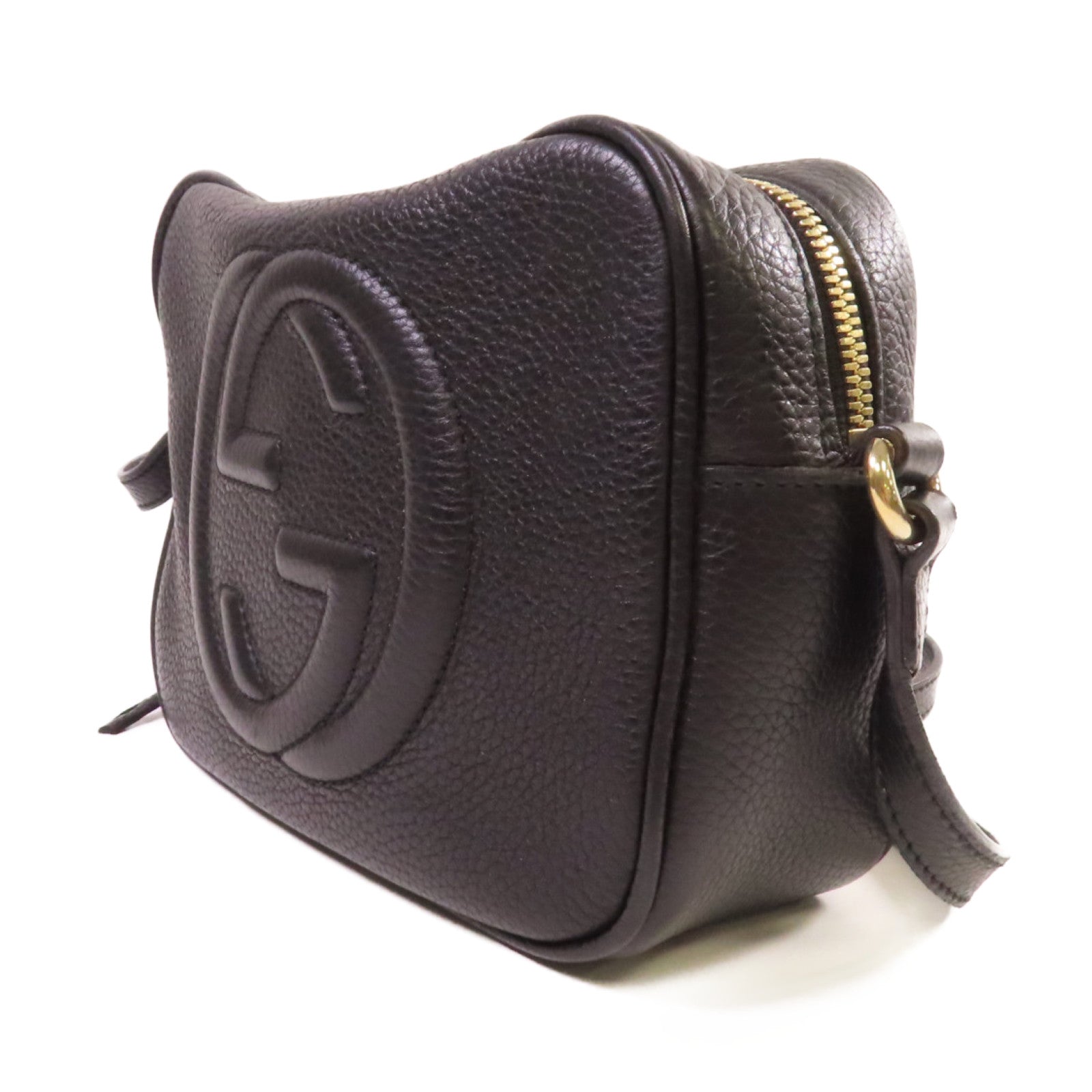 GUCCI 牛皮皮革Soho Small Disco Shoulder Bag金扣肩背袋黑色