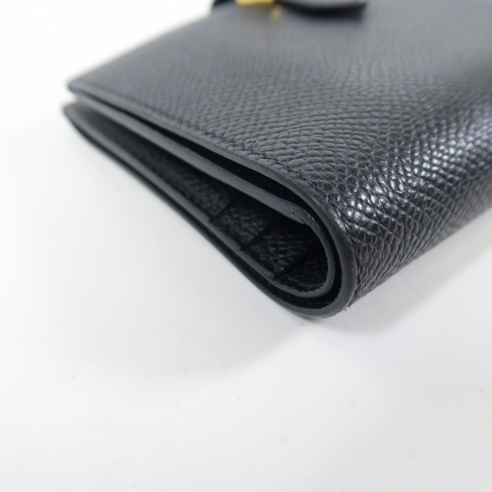 HERMES Epsom皮革Bearn Compact金扣錢包Noir