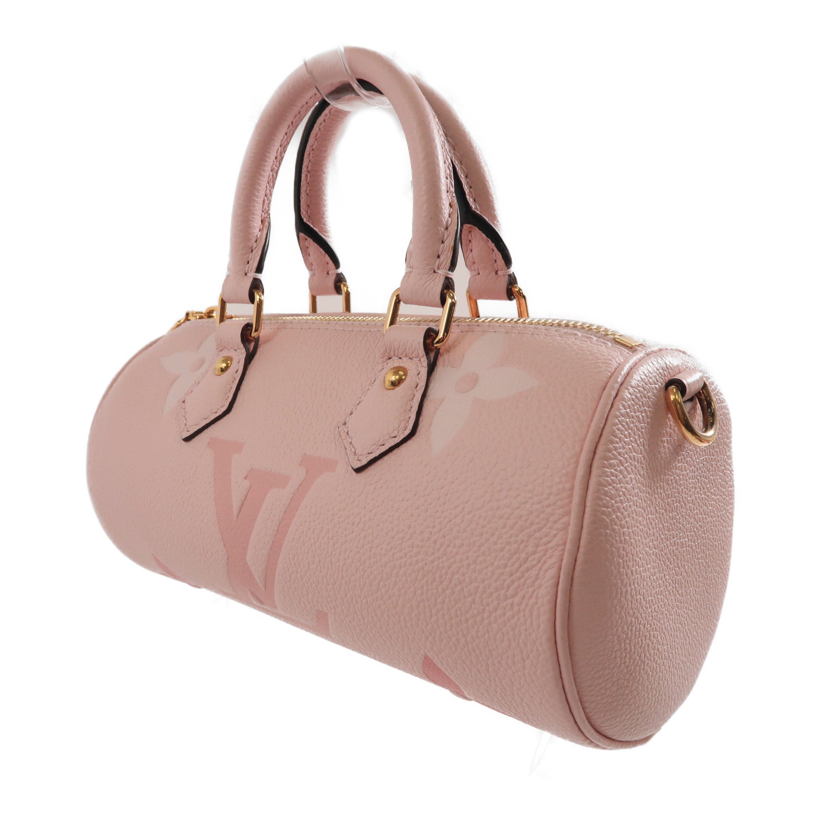 LOUIS VUITTON Mono Empreinte Papillon BB金扣手挽肩背兩用袋粉紅色