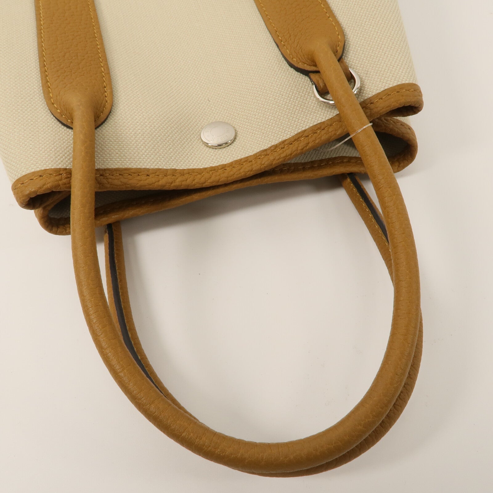HERMES 帆布Garden File 28手挽肩背兩用袋Sesame