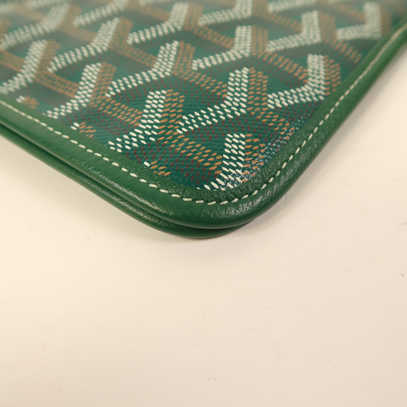 GOYARD 塗層帆布Plumet銀扣肩背袋綠色