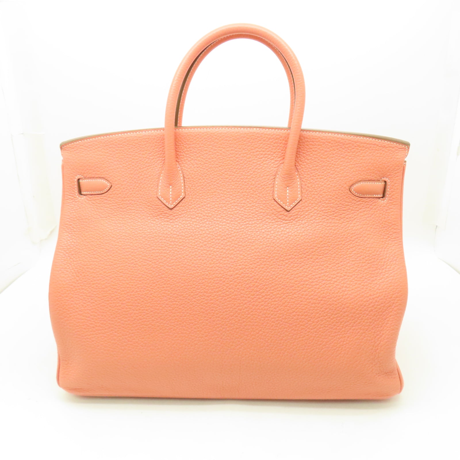 HERMES 【清倉大減價】Taurillon Clemence皮革Birkin 40銀扣手挽袋龍蝦粉色
