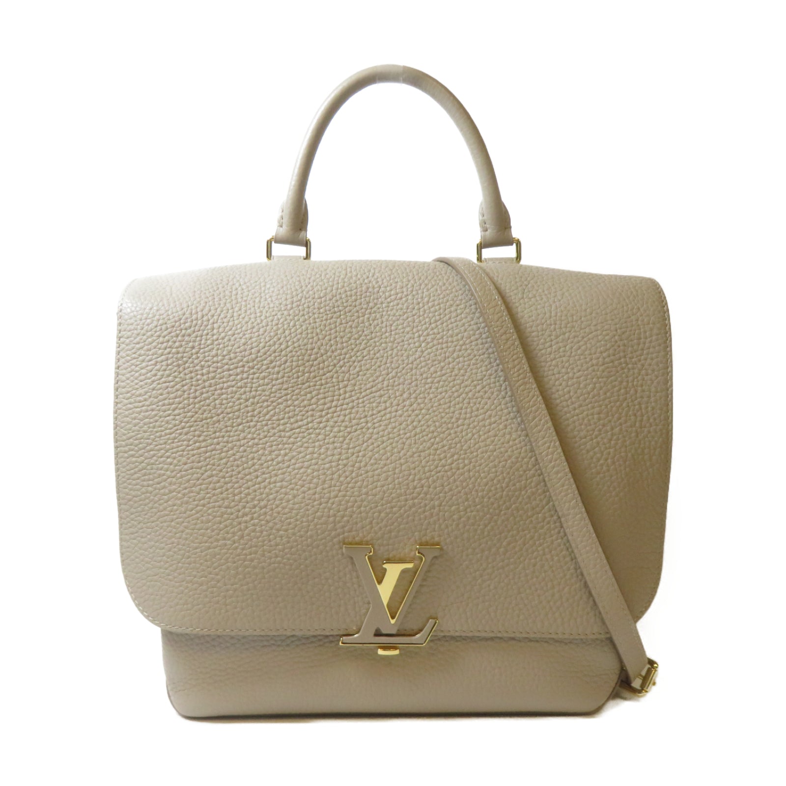 LOUIS VUITTON 【激減優惠】牛皮皮革Volta金扣手挽肩背兩用袋米色