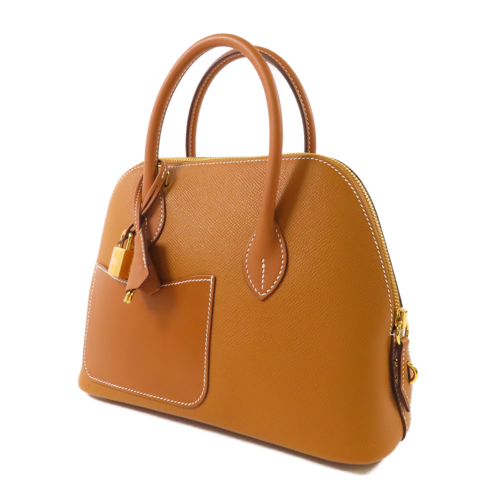 HERMES Epsom皮革Bolide 1923 Desordre 25金扣手挽肩背兩用袋37 Gold