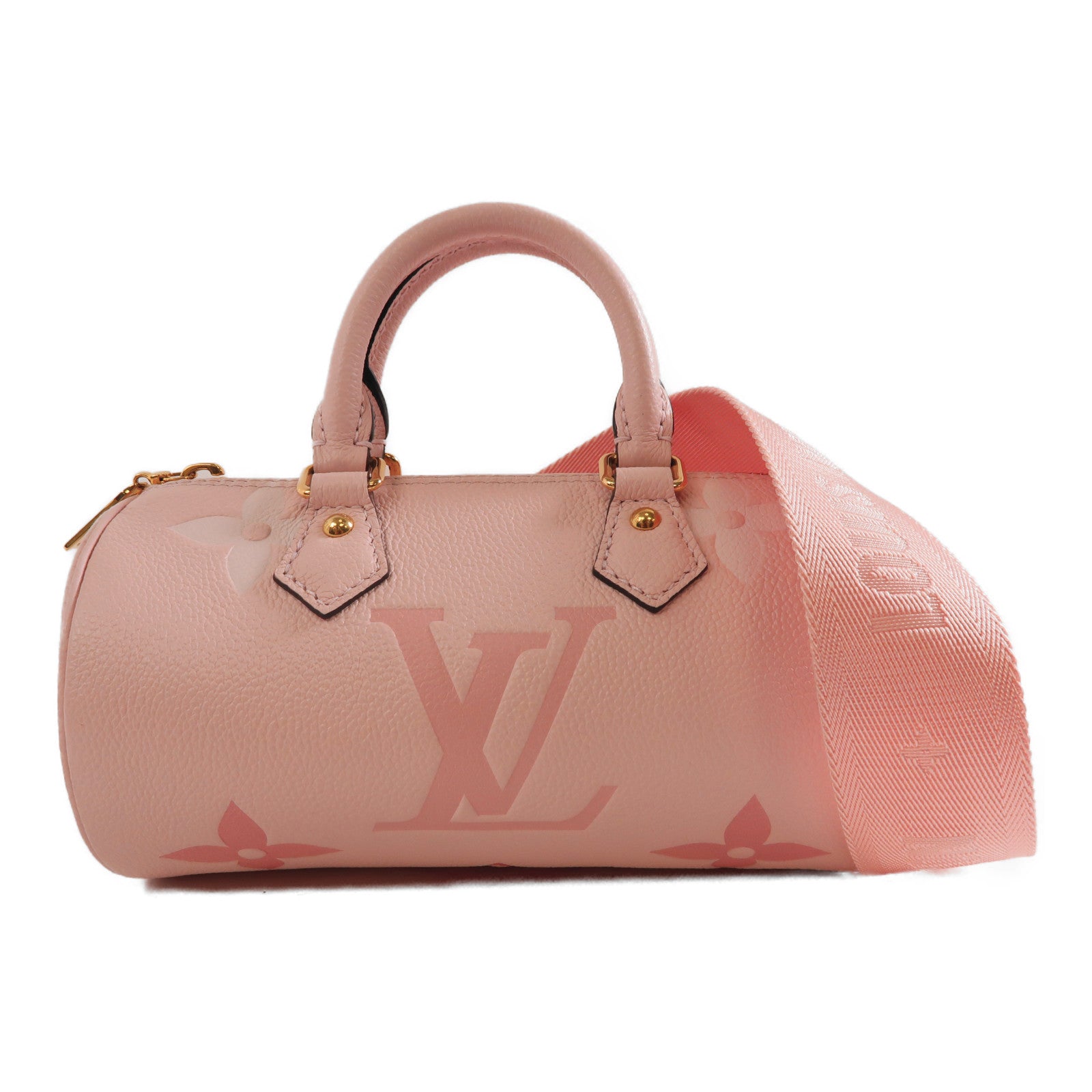LOUIS VUITTON Mono Empreinte Papillon BB金扣手挽肩背兩用袋粉紅色