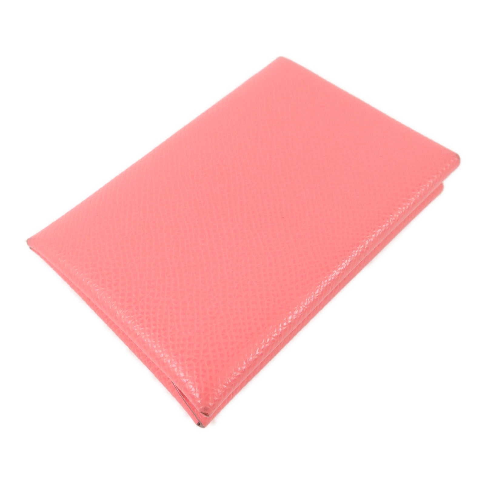 HERMES Epsom皮革Calvi Duo卡片套Rose Azalee