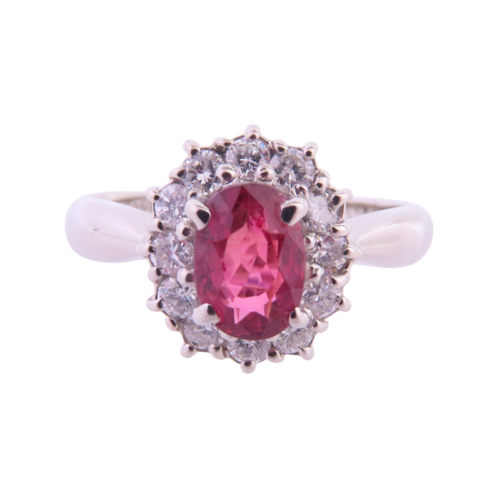 JEWELRY PT850鉑金/紅寶石/鑽石Ruby Diamond Ring戒指US#5.5