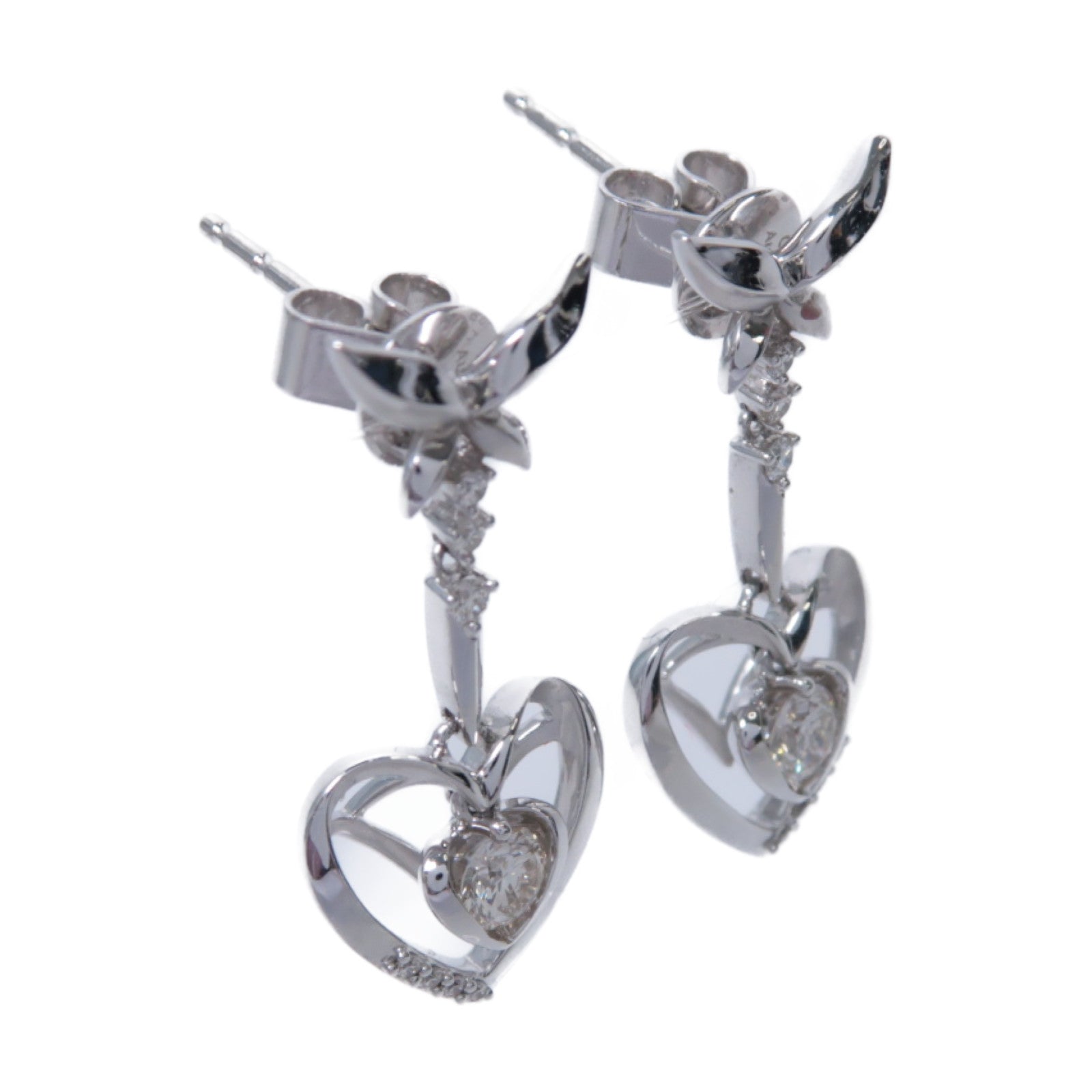 JEWELRY 【激減優惠】18K白金Diamond Earrings 0.314ct/0.101ct鑽石耳環