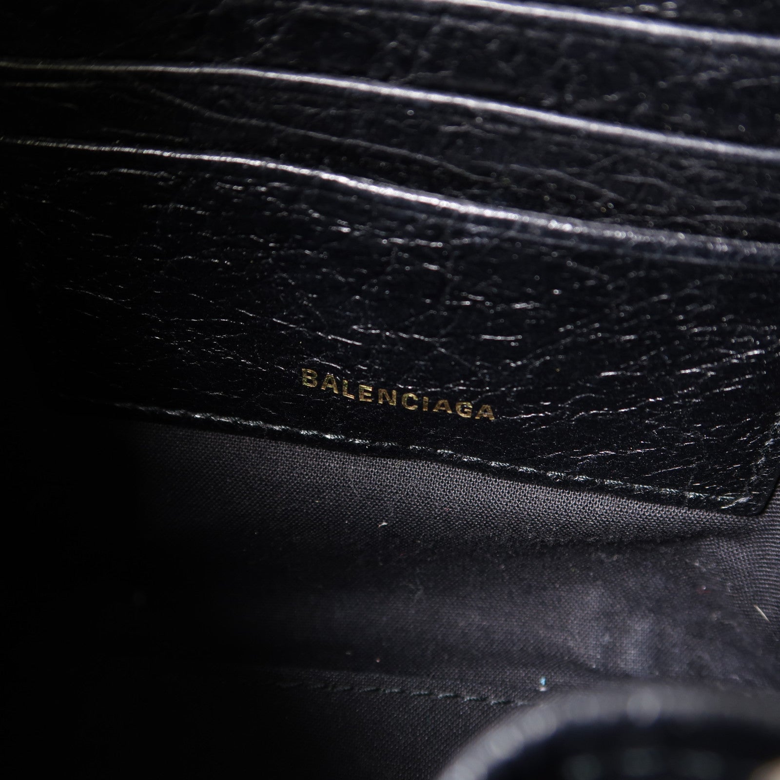 BALENCIAGA 牛皮皮革Shoulder Bag銀扣手挽肩背兩用袋黑色