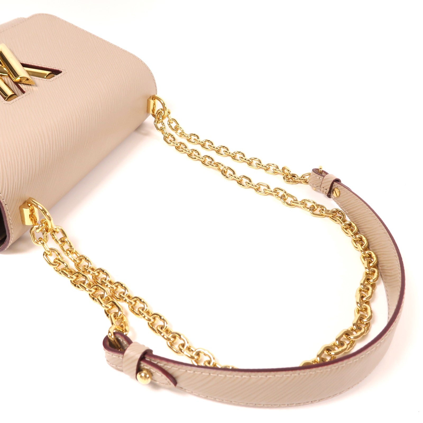 LOUIS VUITTON LV GHW Twist MM Chain Shoulder Bag M21112 Epi Beige