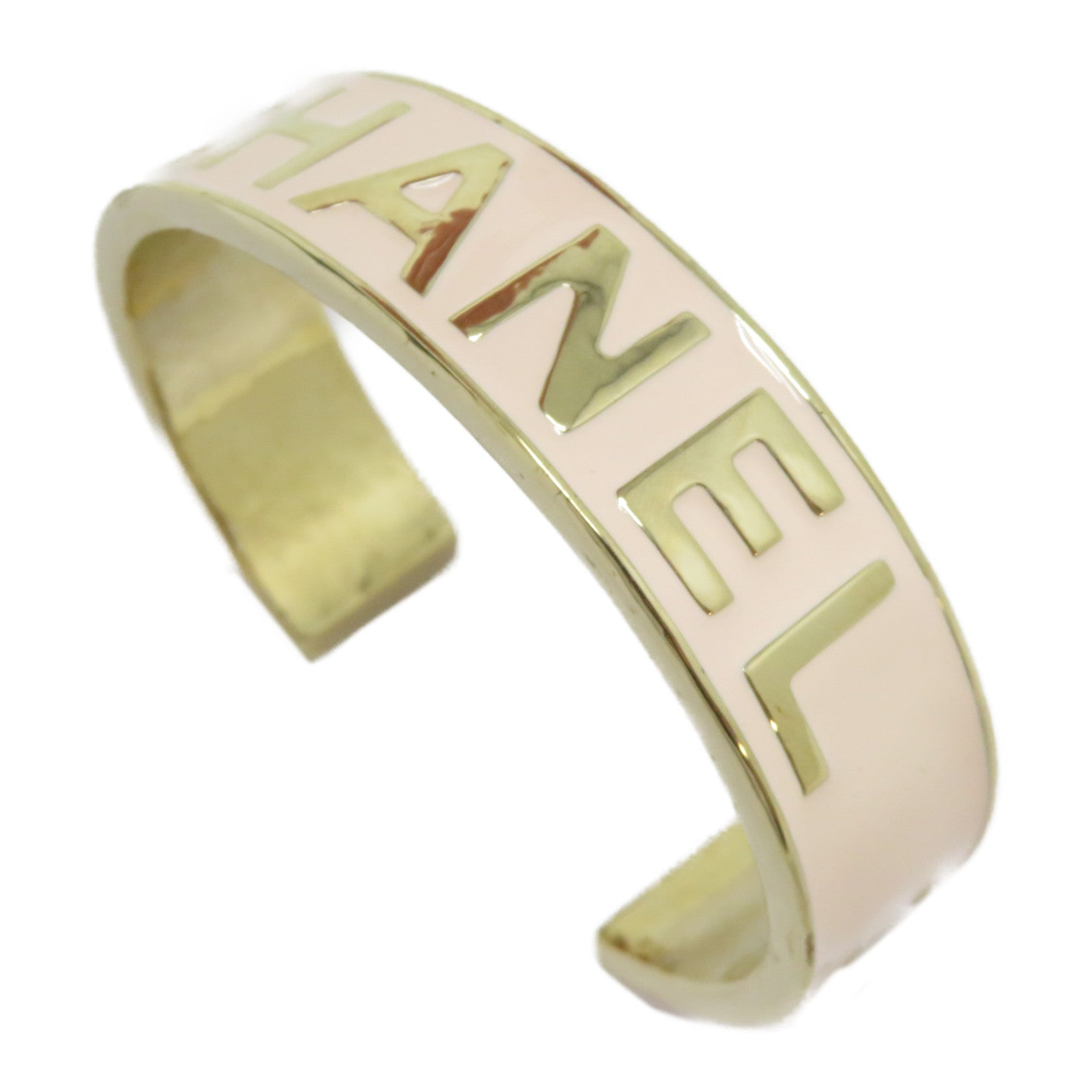 CHANEL 金屬Bangle手鐲金色/粉紅色＃M