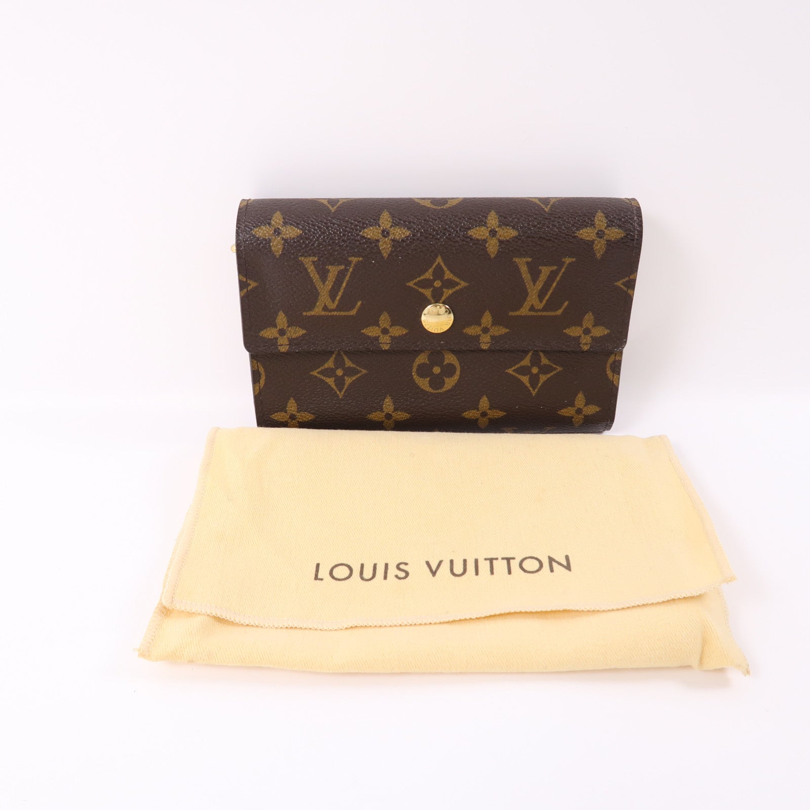 LOUIS VUITTON Monogram Portefeuille Alexandra金扣錢包啡色