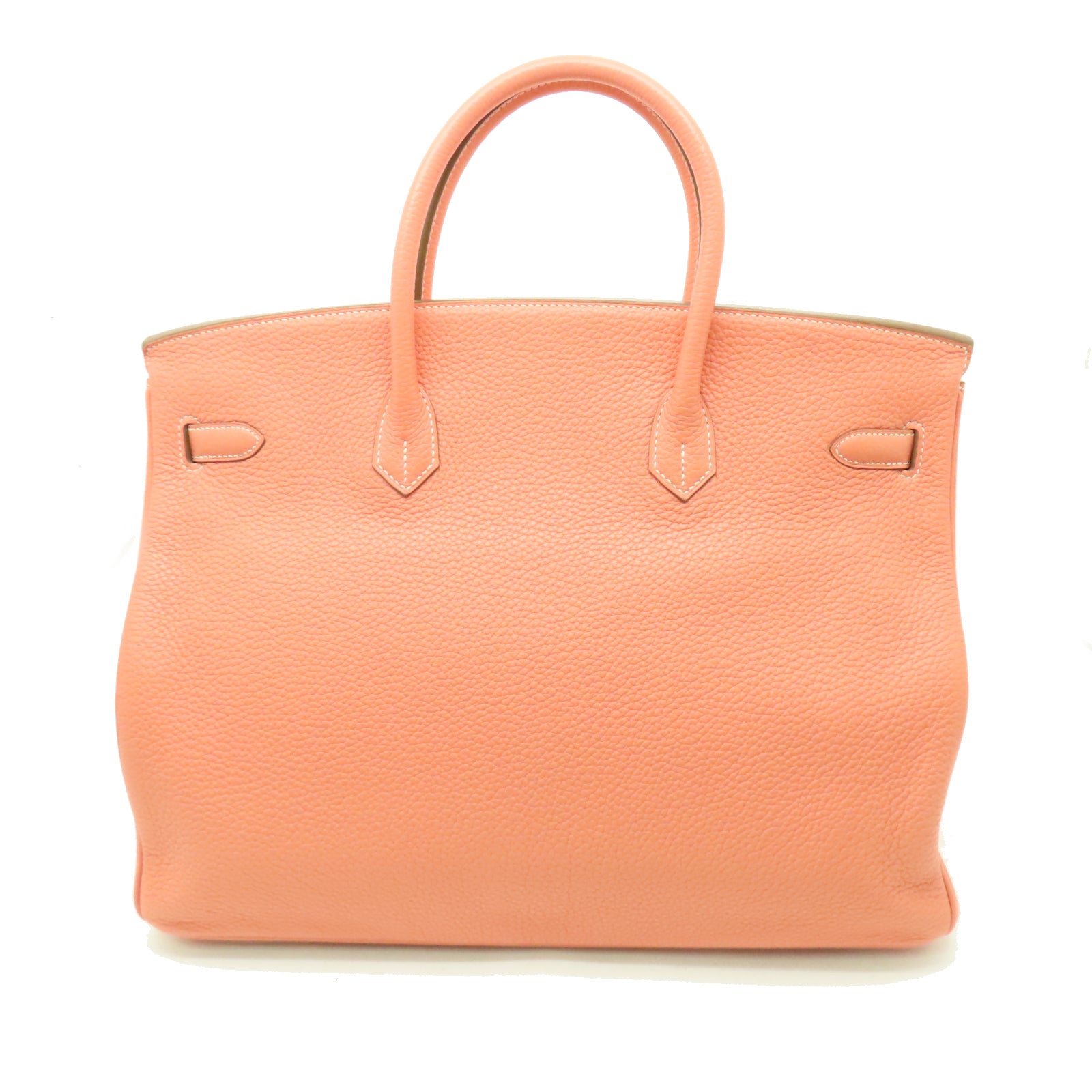HERMES 【清倉大減價】Taurillon Clemence皮革Birkin 40銀扣手挽袋龍蝦粉色